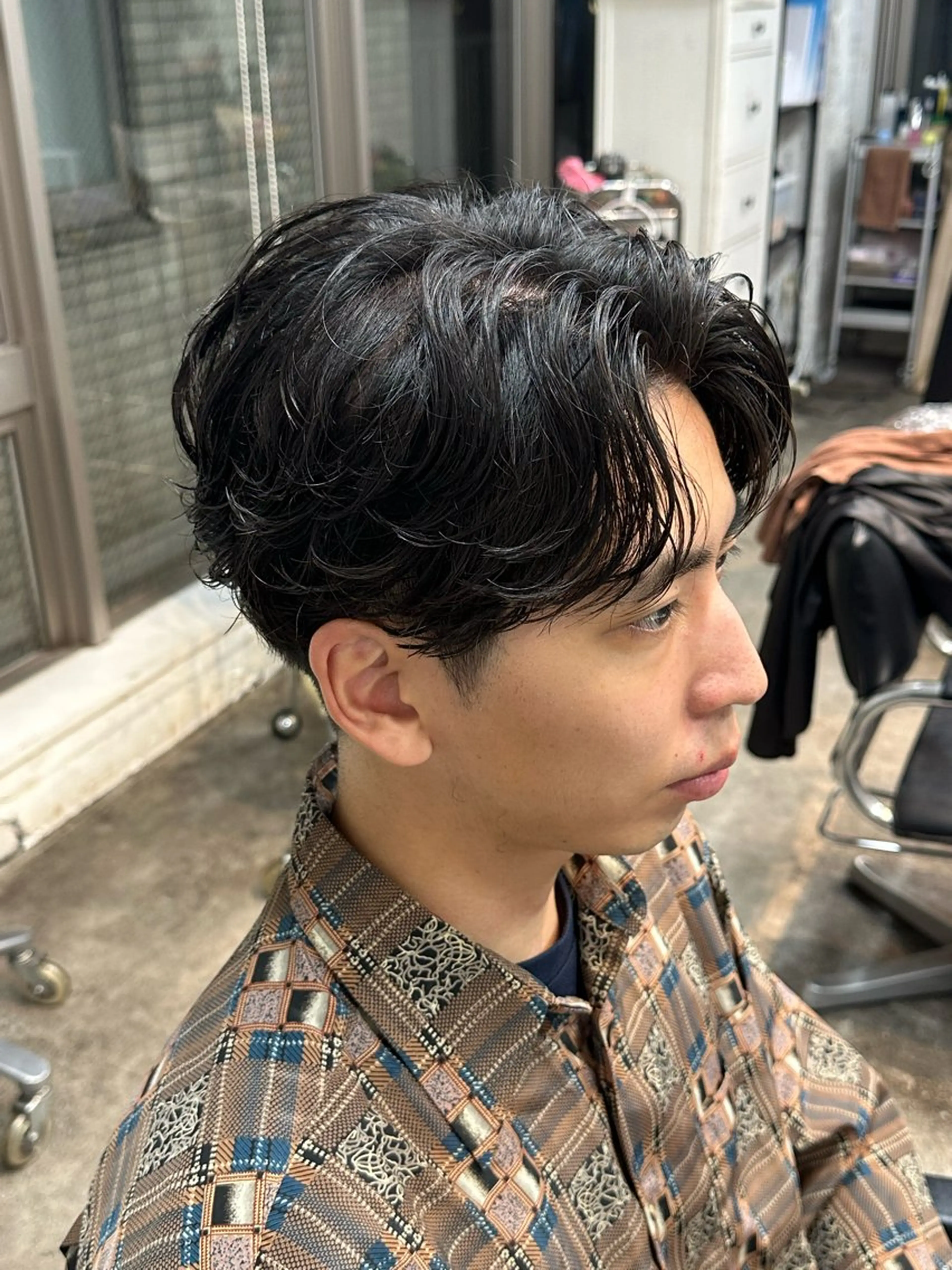 パーマ メンズ フェザーパーマ マッシュ メンズパーマ 学生（メンズ向け） メンズツイストパーマ fifth men's原宿所属・fifth/原宿/ シャドウパーマ/カズのヘアスタイル