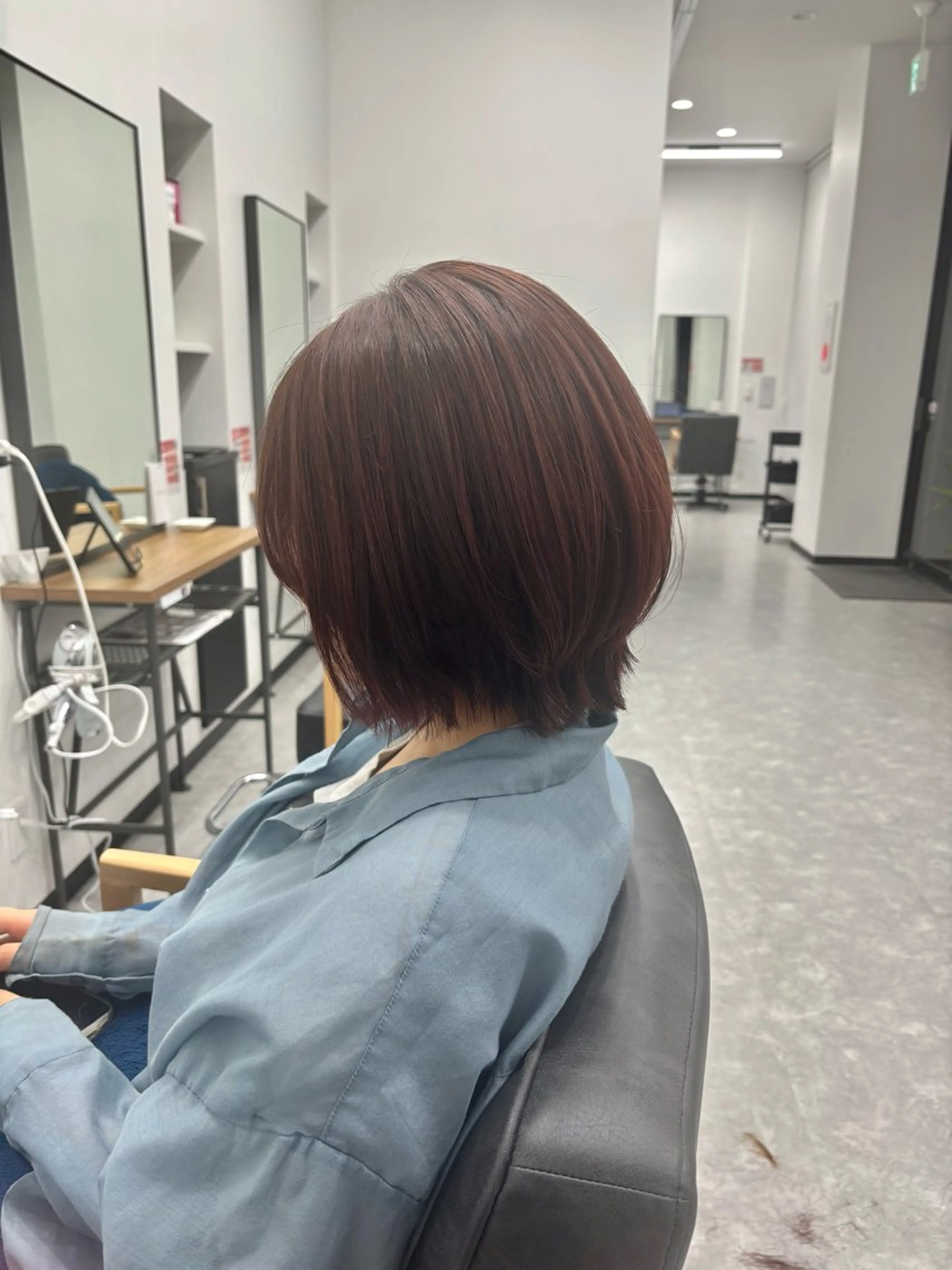 カラー ピンクカラー ヘアカラー 藤田真凜/ボブ/ショ ート/艶カラー🩶のヘアスタイル