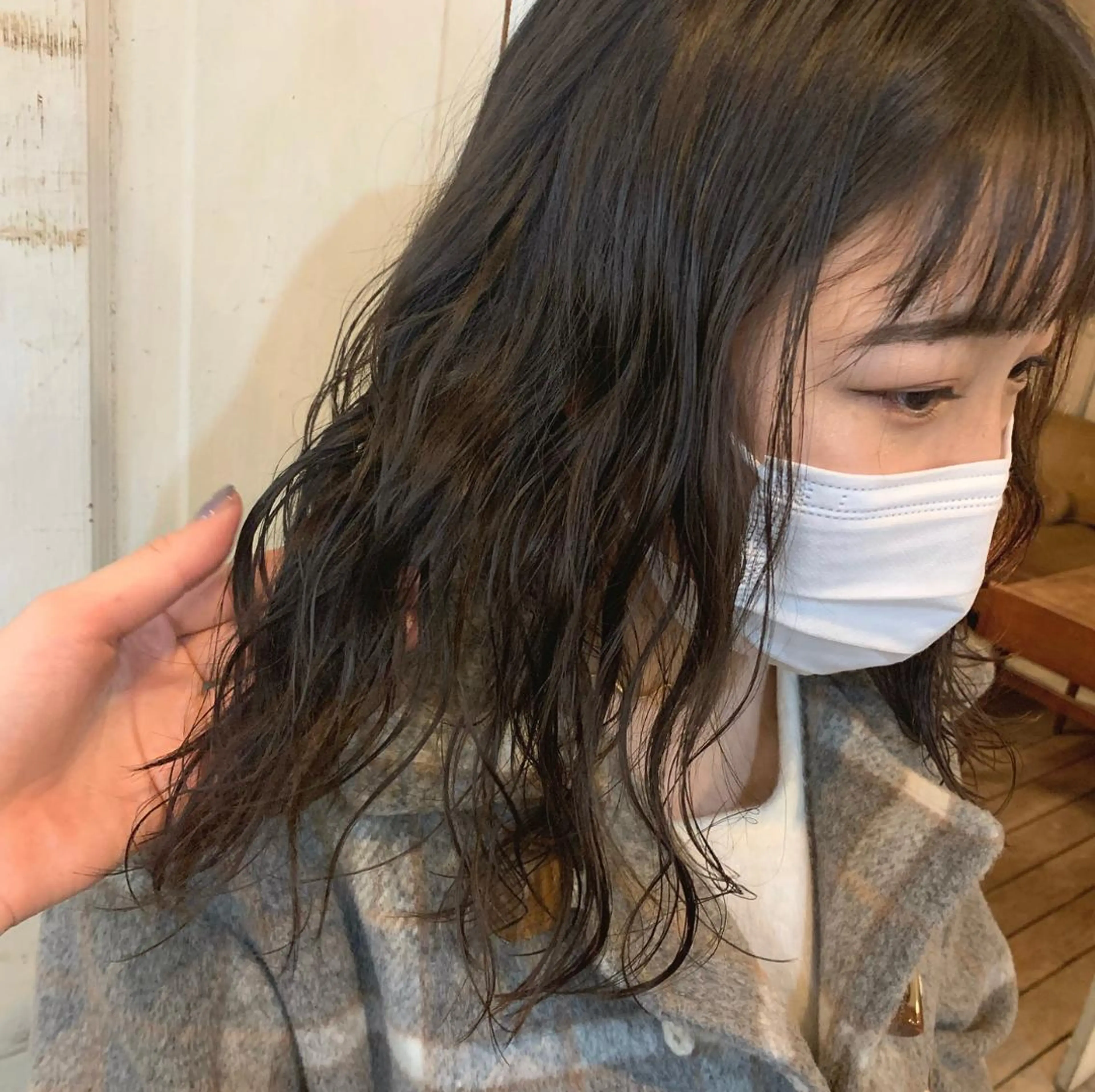 ミディアム パーマ ミディアムパーマ kimika🥑 メンズ/髪質改善のヘアスタイル