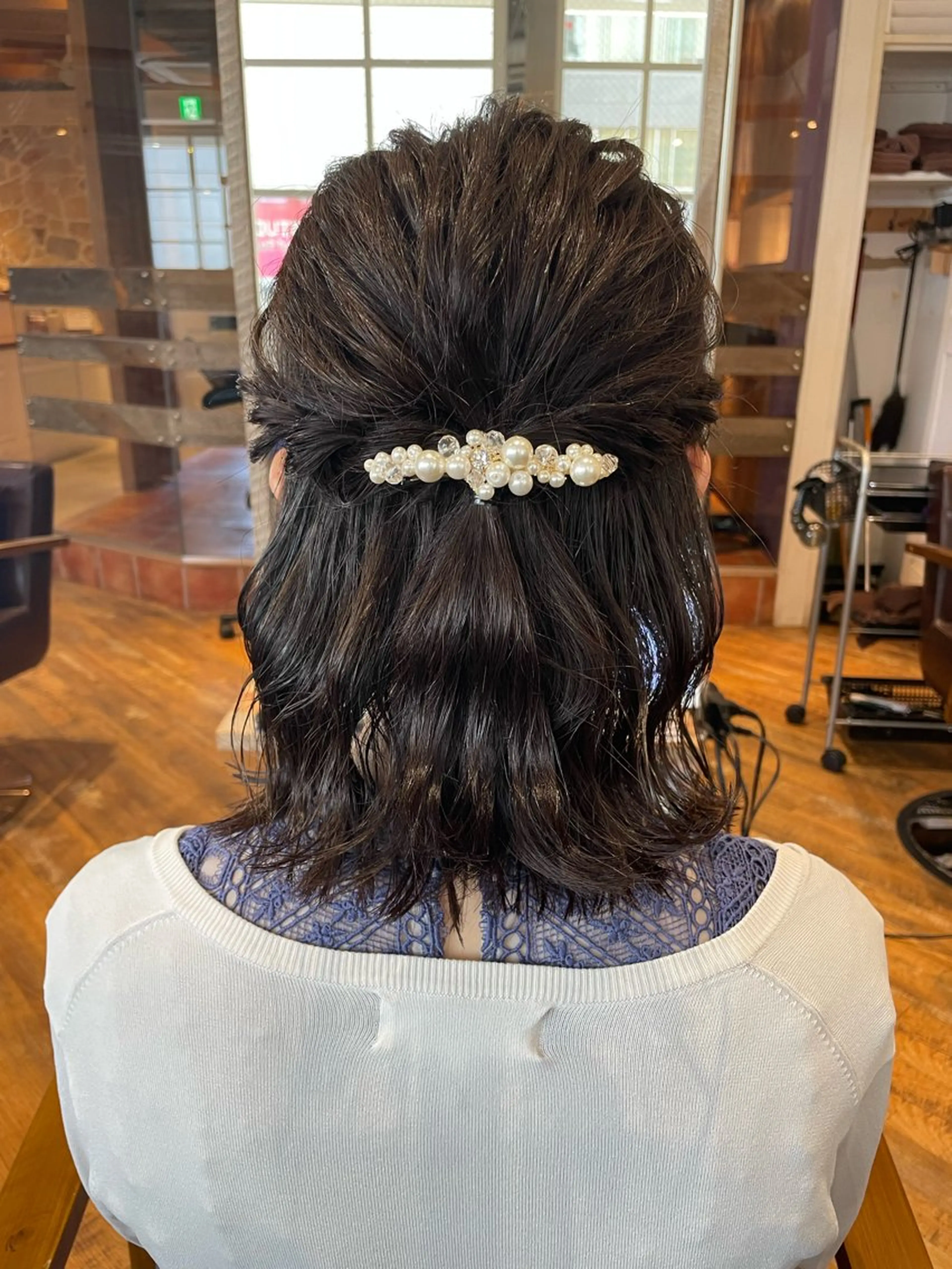 ヘアアレンジ ハーフアップ ボブ ナチュラル🌿垢抜け 福澤ゆきあのヘアスタイル