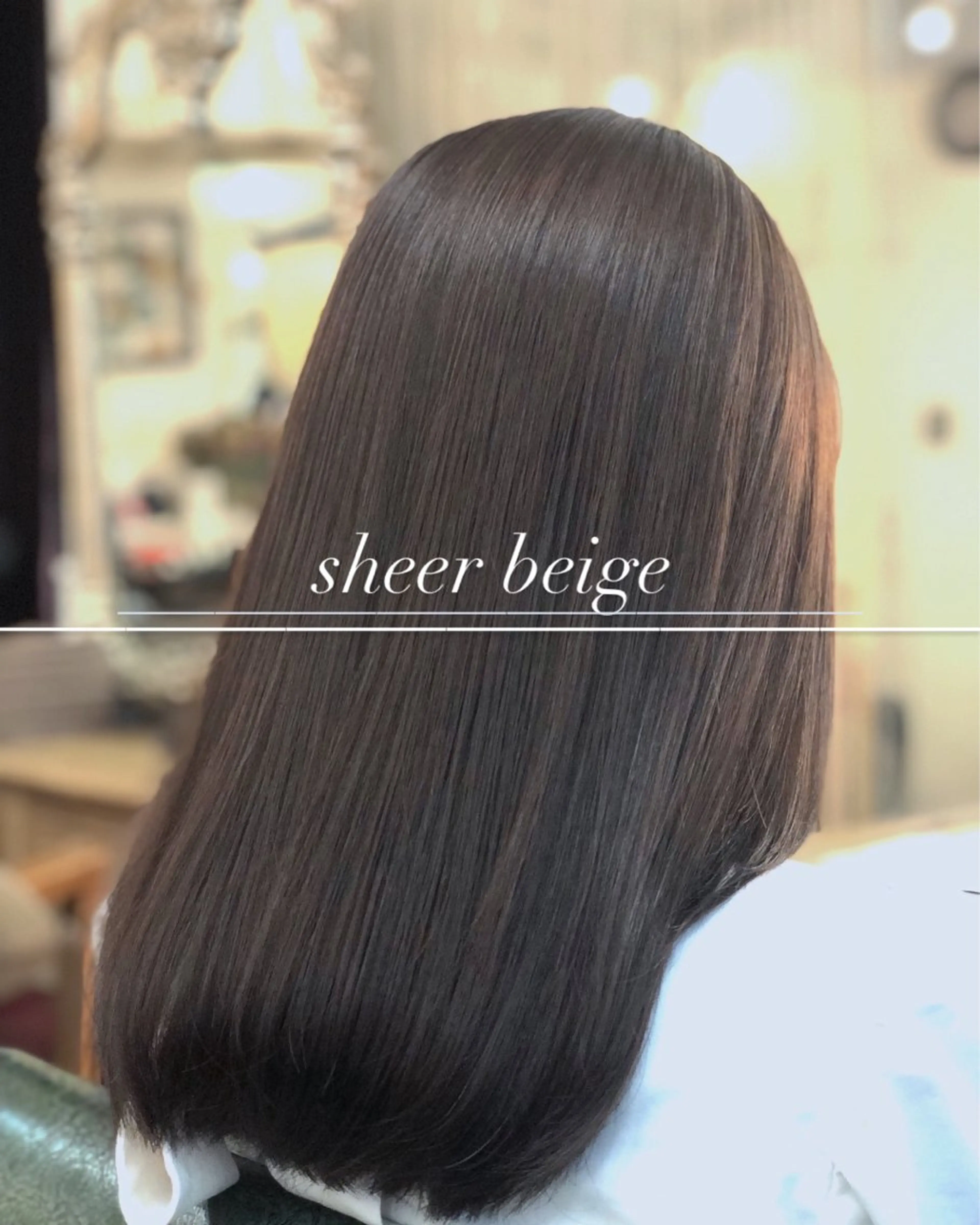 ミディアム ヘアカラー ❤︎大人シック ベージュrihoのヘアスタイル