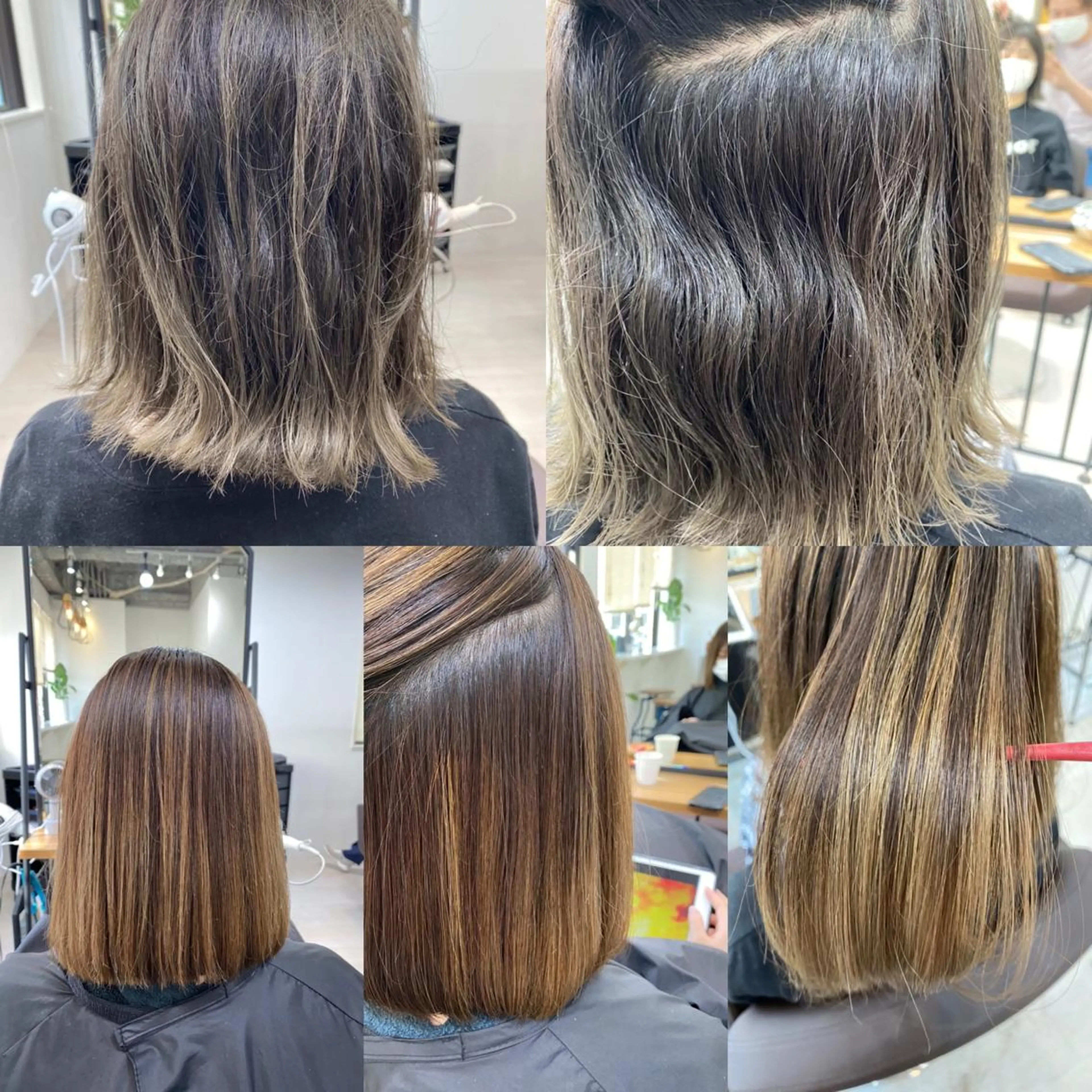 ミディアム カット 縮毛矯正 トリートメント a-o岡野　こやま しんぺいのヘアスタイル