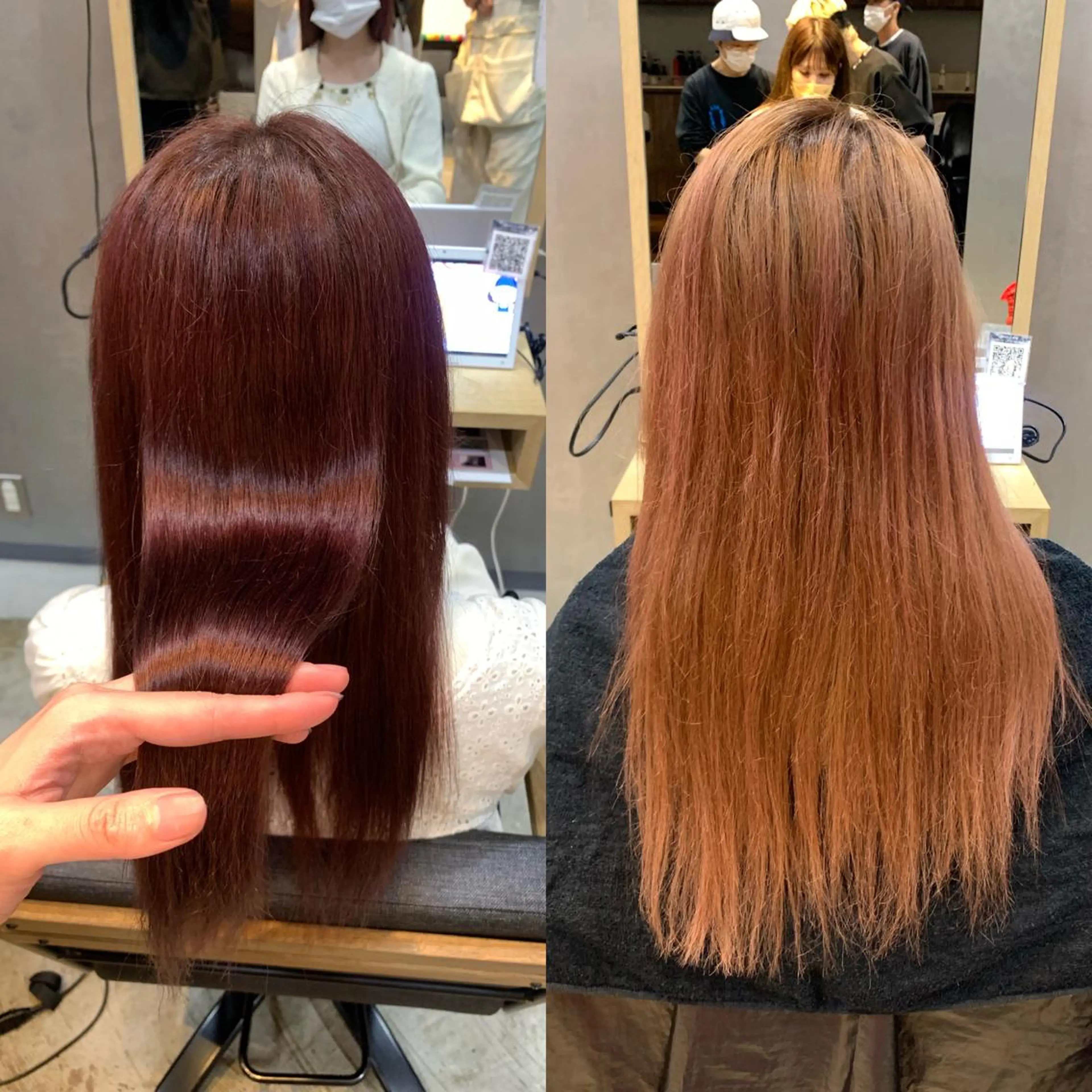 ロング カラー ラベンダーカラー ピンクカラー ピンクラベンダー 傷ませない縮毛矯正／ 吉岡 美江のヘアスタイル