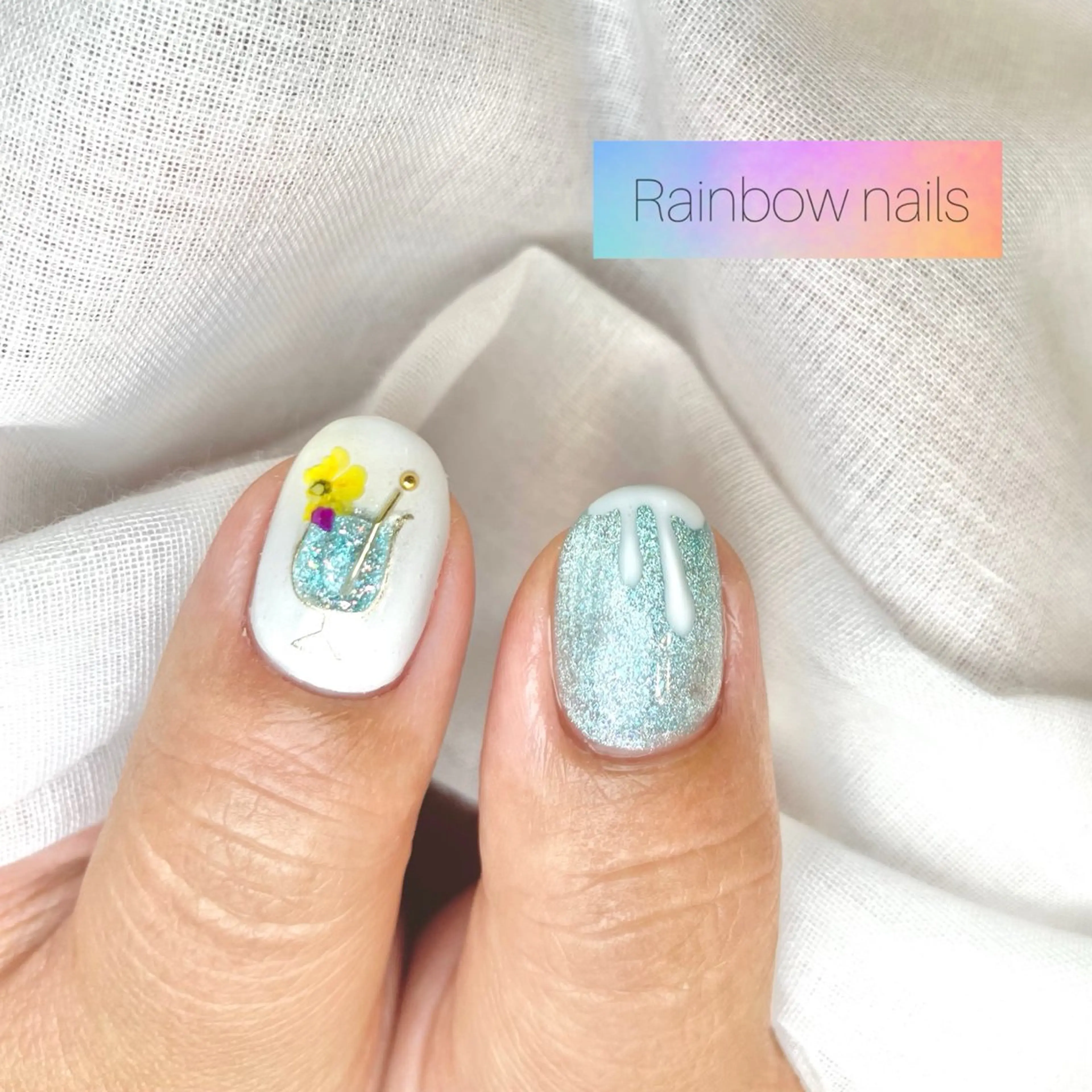 ネイル Rainbow nailsくろちゃんのネイルデザイン
