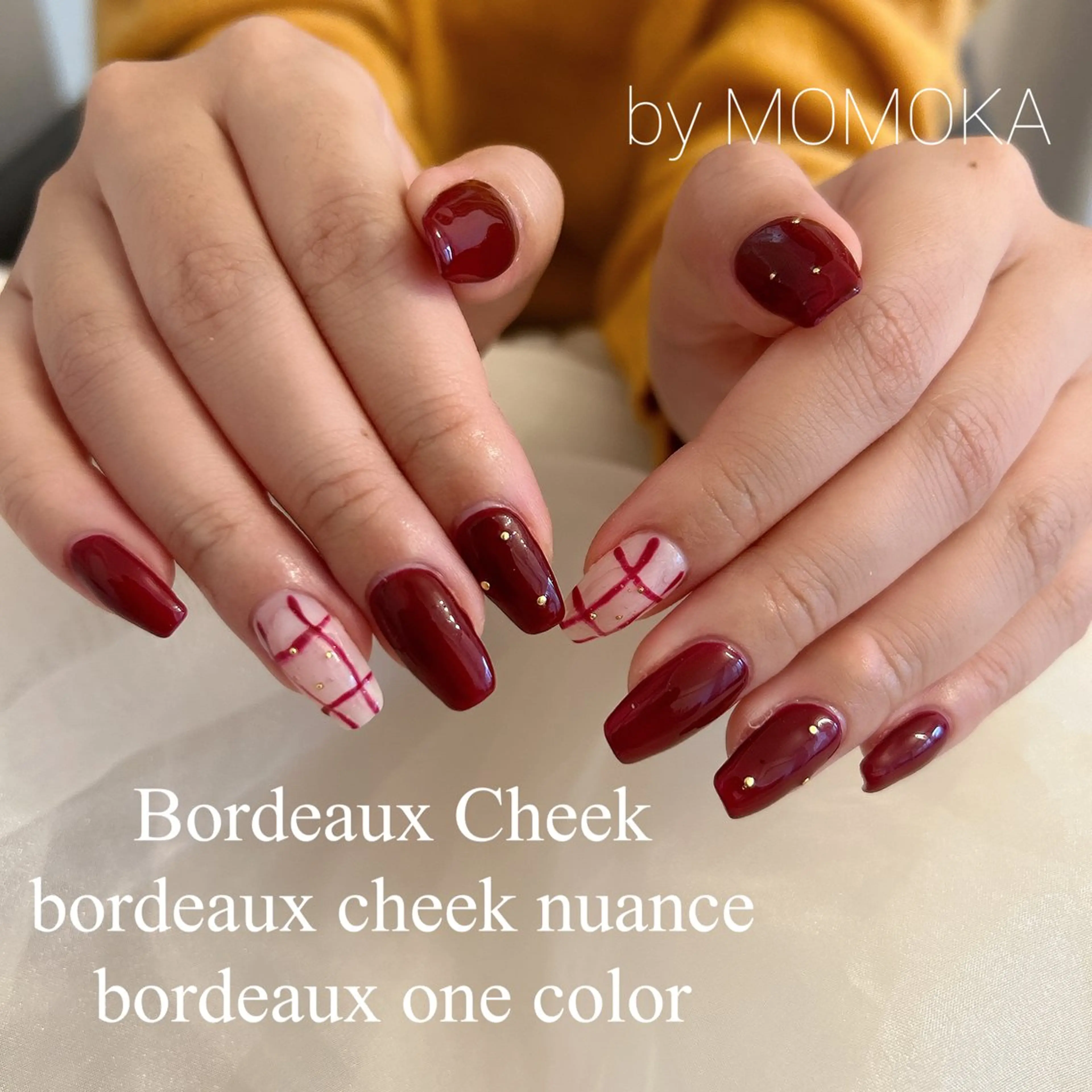 ネイル ボルドー ぷっくりネイル ハンドネイル momoka_nails所属・Momo Nailsのネイルデザイン
