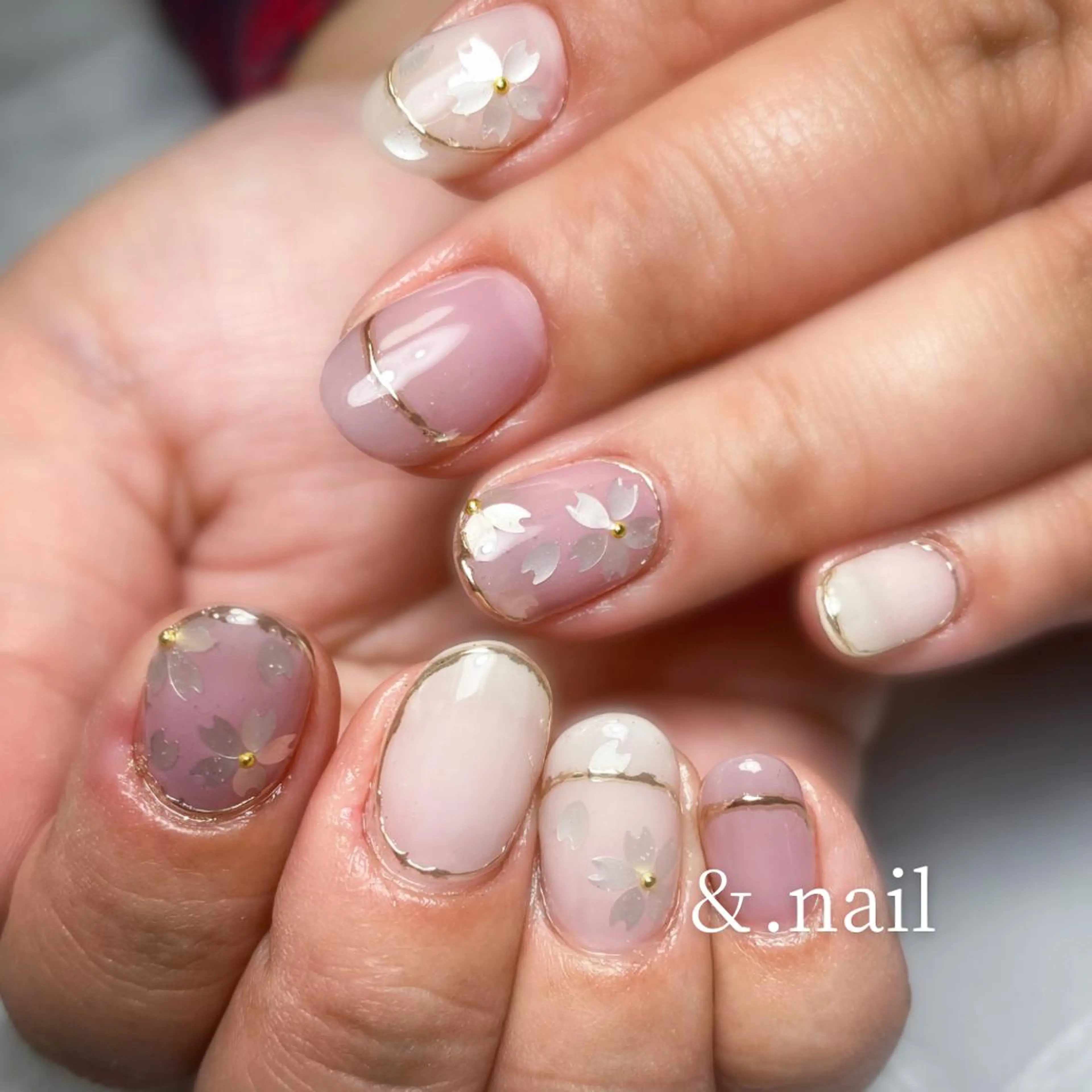 ネイル 桜ネイル ハンドネイル &.nail/ ニュアンス/持込み可のネイルデザイン