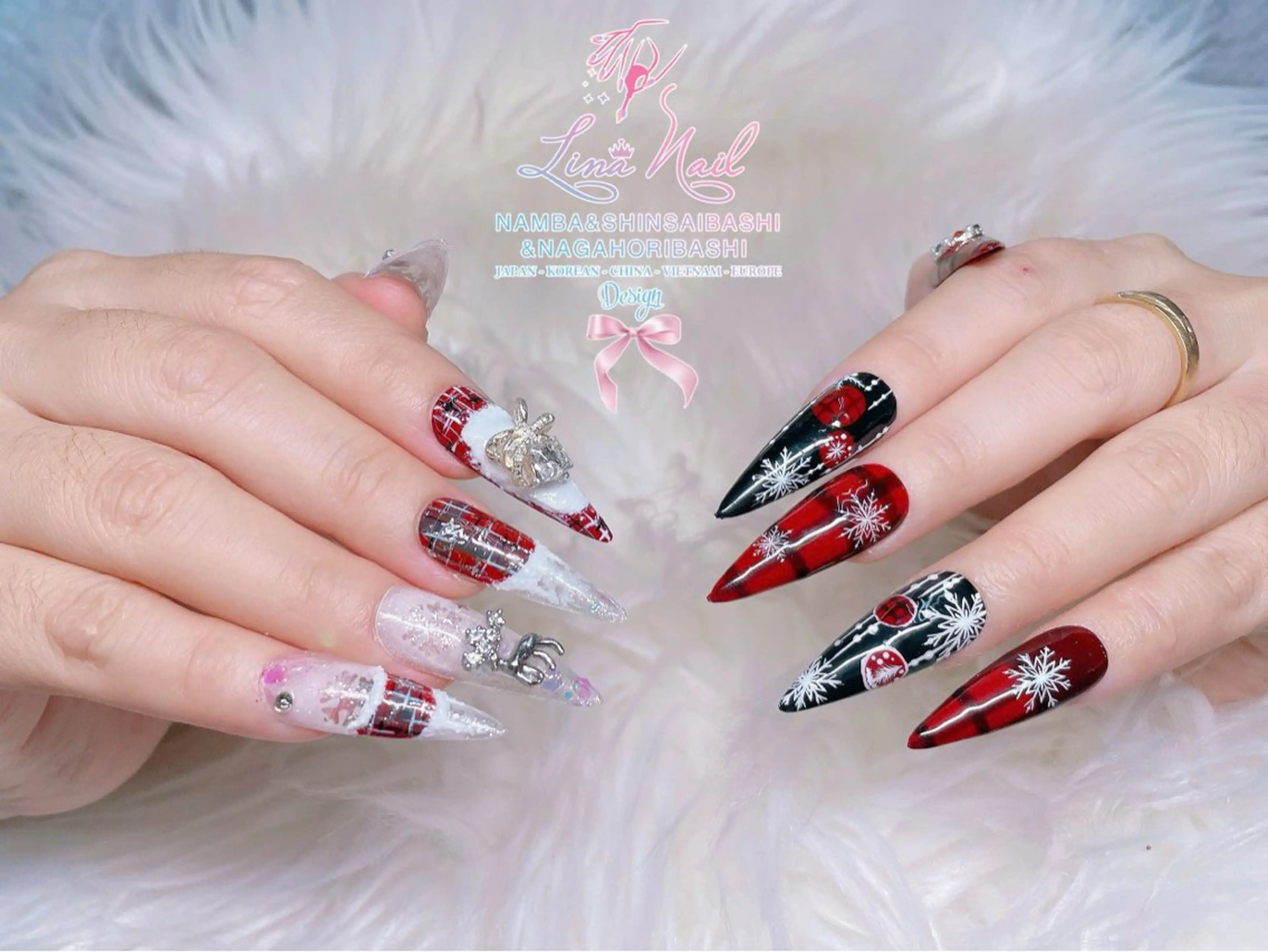 ネイル 冬ネイル クリスマス リナネイル 長堀橋店／東心斎橋店のネイルデザイン