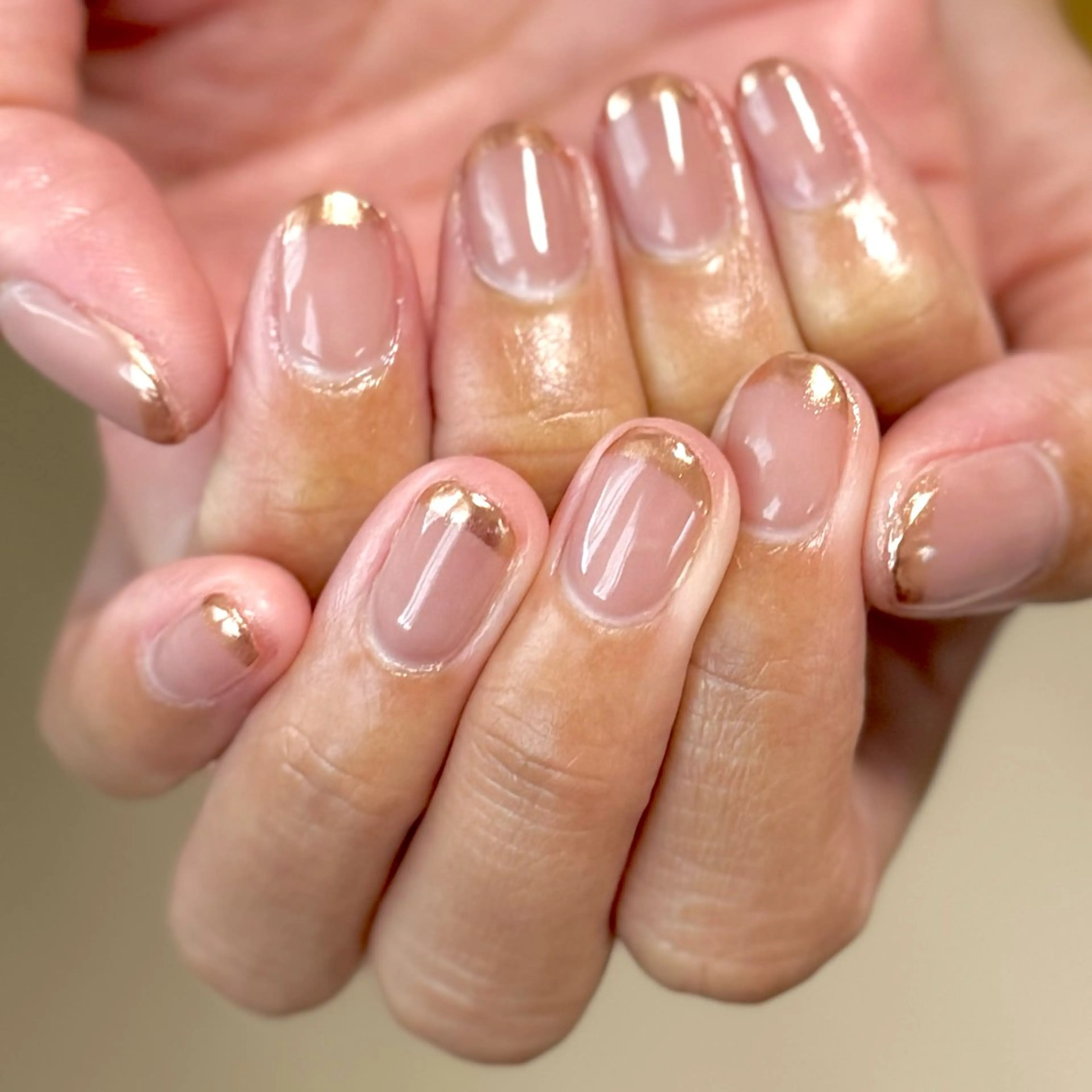 ネイル フレンチネイル ミラーネイル シンプルネイル Hana_ Rieのネイルデザイン