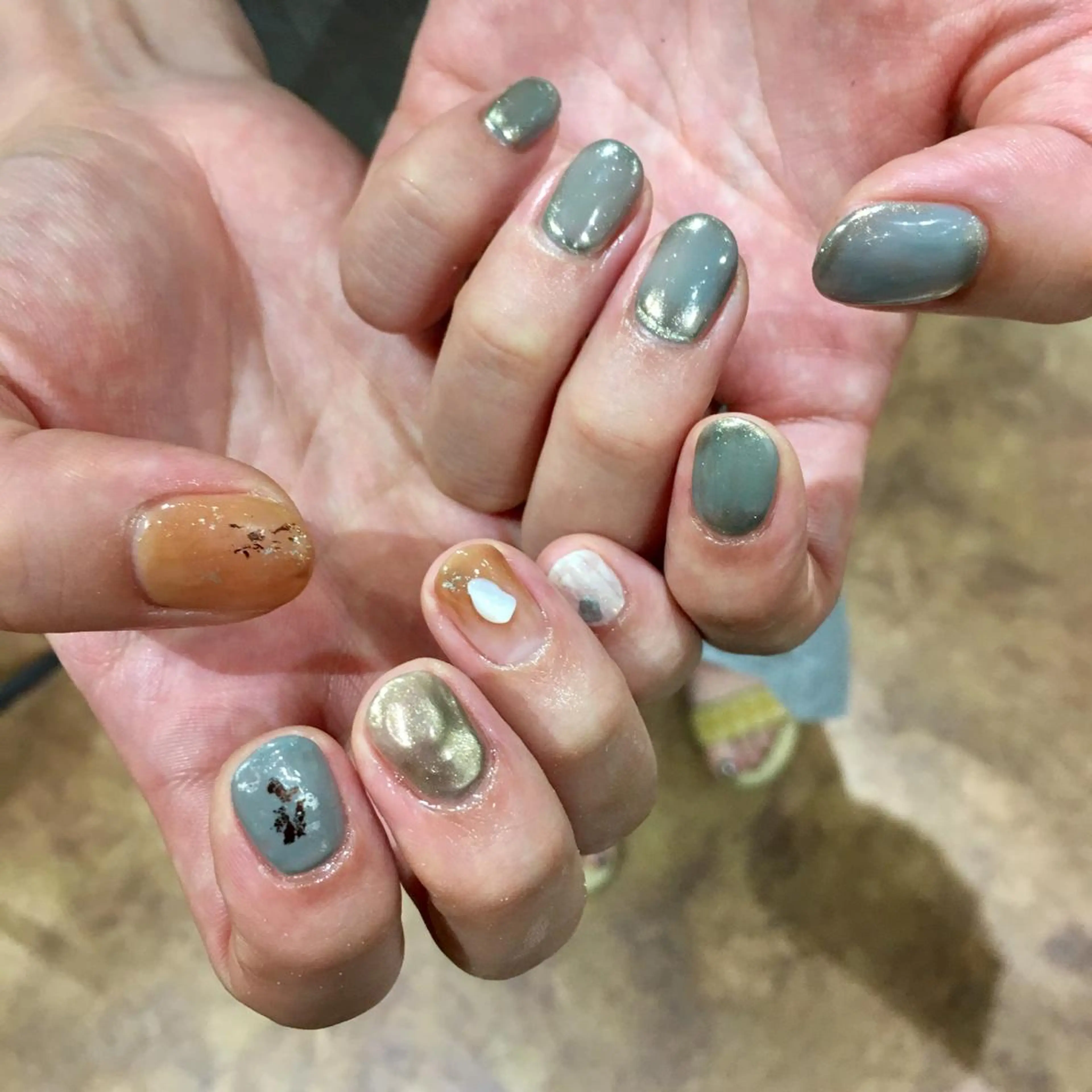 ネイル ブルー ハンドネイル nable.所属・栗林 実莉のネイルデザイン