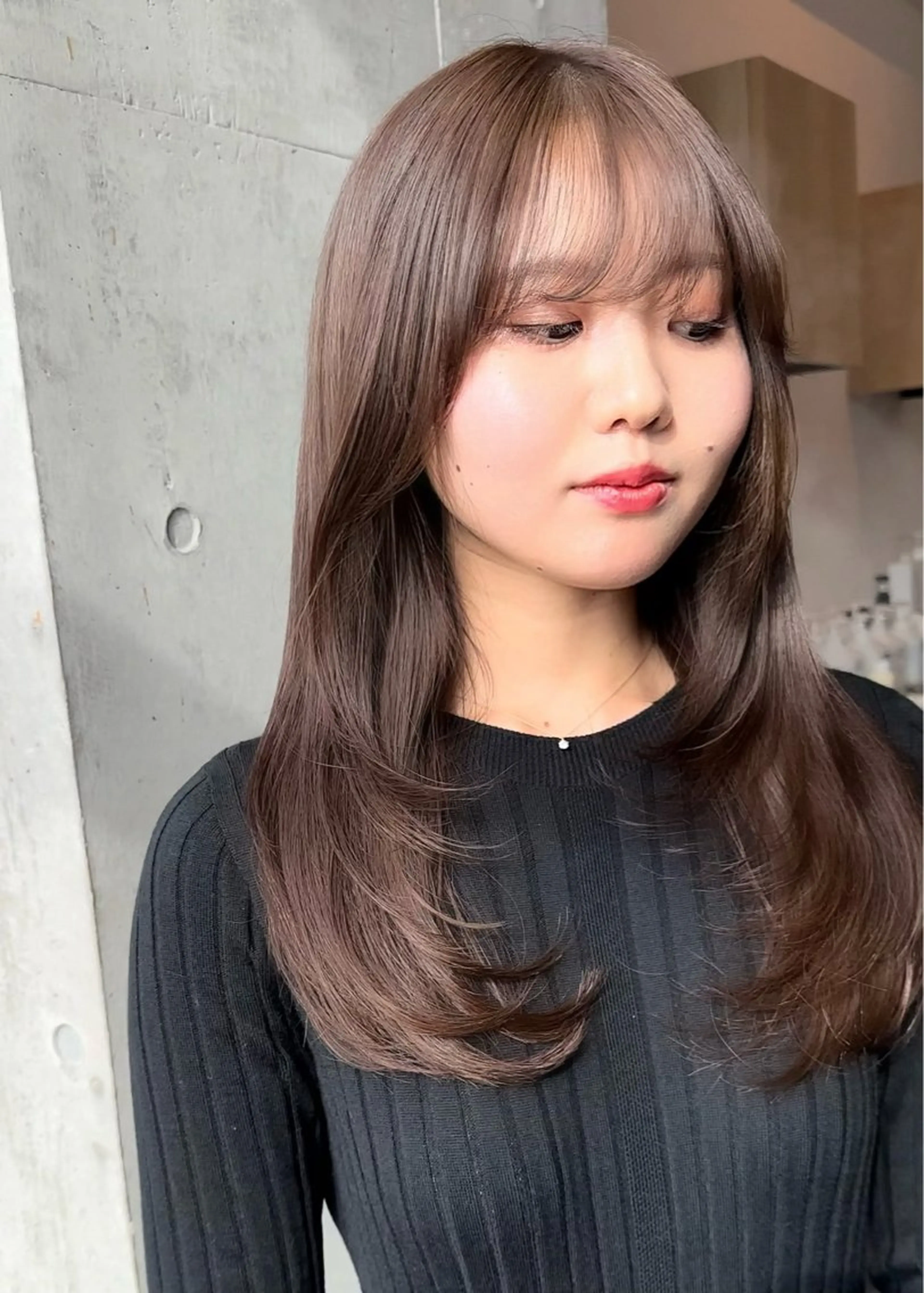 セミロング レイヤーカット カット ヘアカラー トリートメント ✨透明感カラー 恵比寿HAYATO✨のヘアスタイル