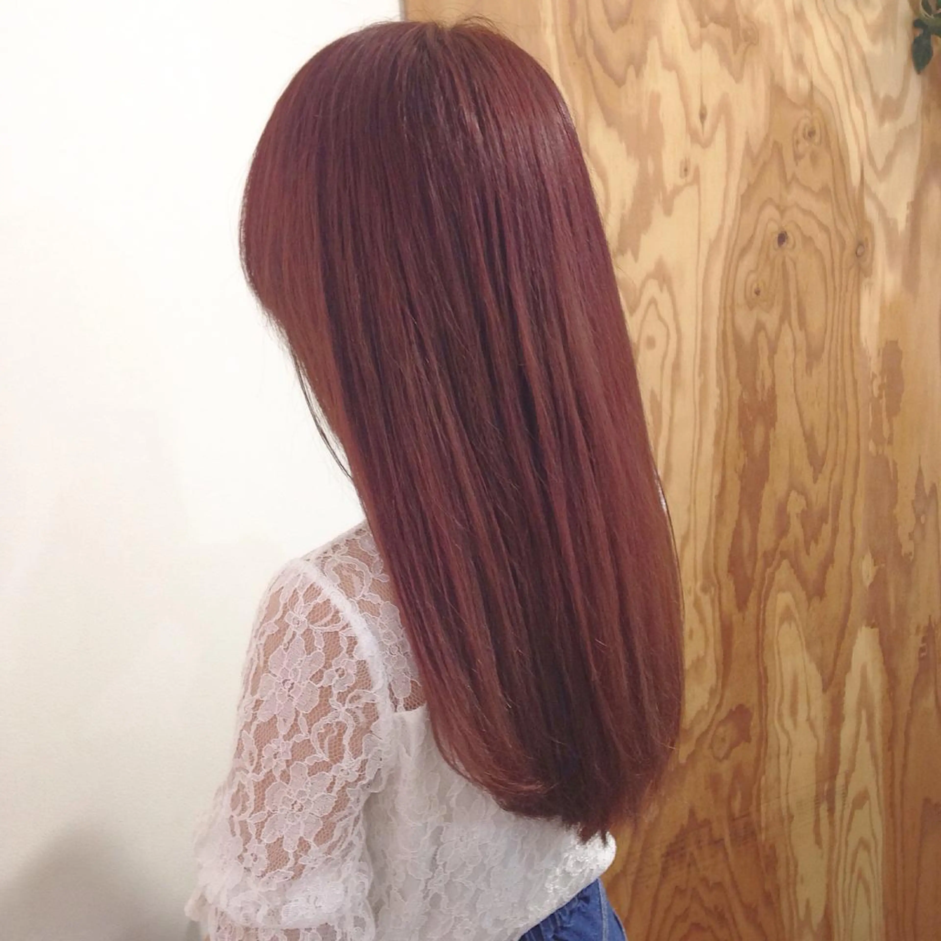 ロング カラー レッドカラー バイオレットカラー 💎髪質改善💎 デザイナーshinのヘアスタイル