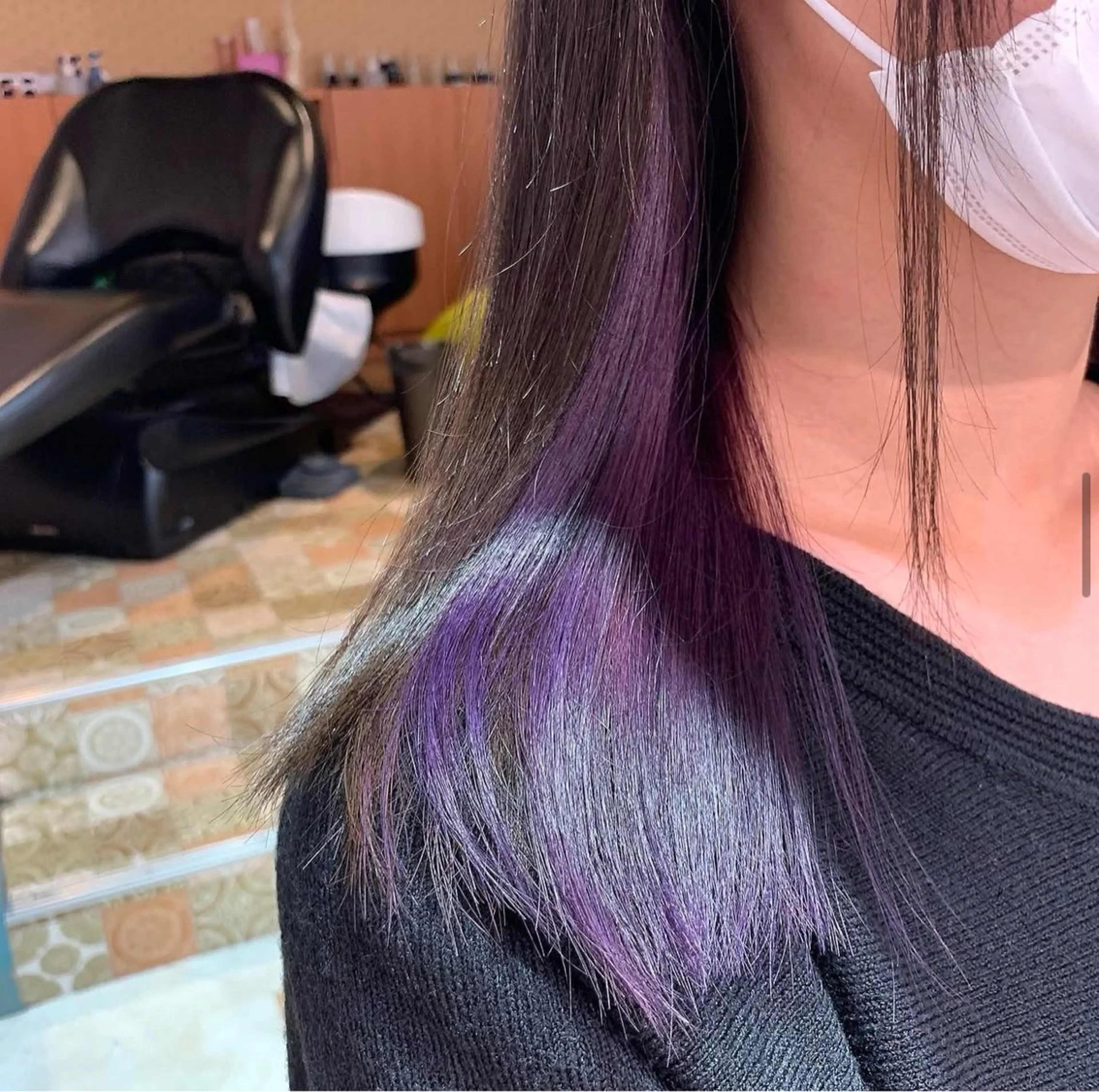 ミディアム カラー 縮毛矯正/ブリーチ なしダブルカラー輝希のヘアスタイル