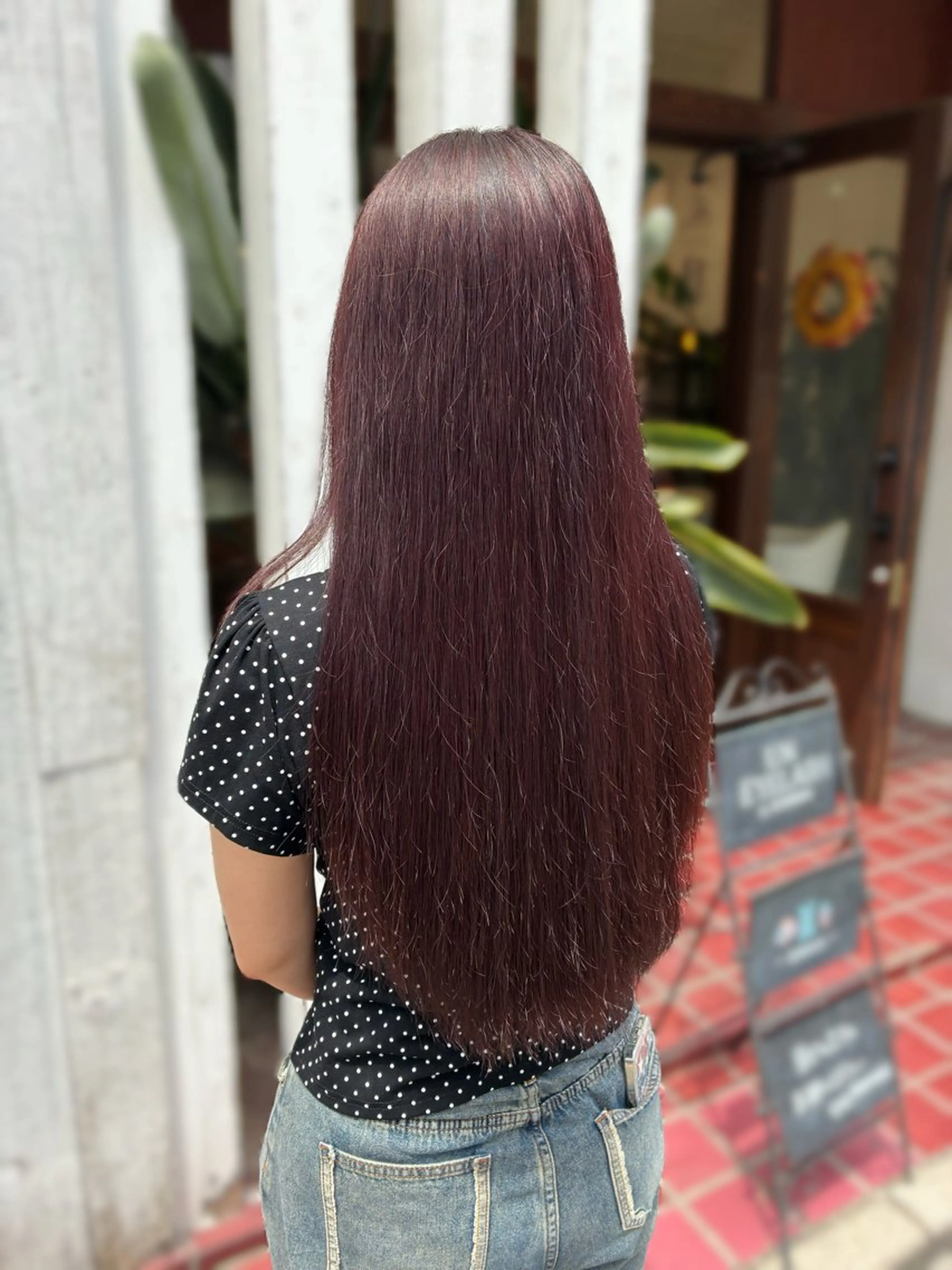 ロング カラー レッドカラー ヘアカラー トリートメント 梅原 姫🍬🐰のヘアスタイル