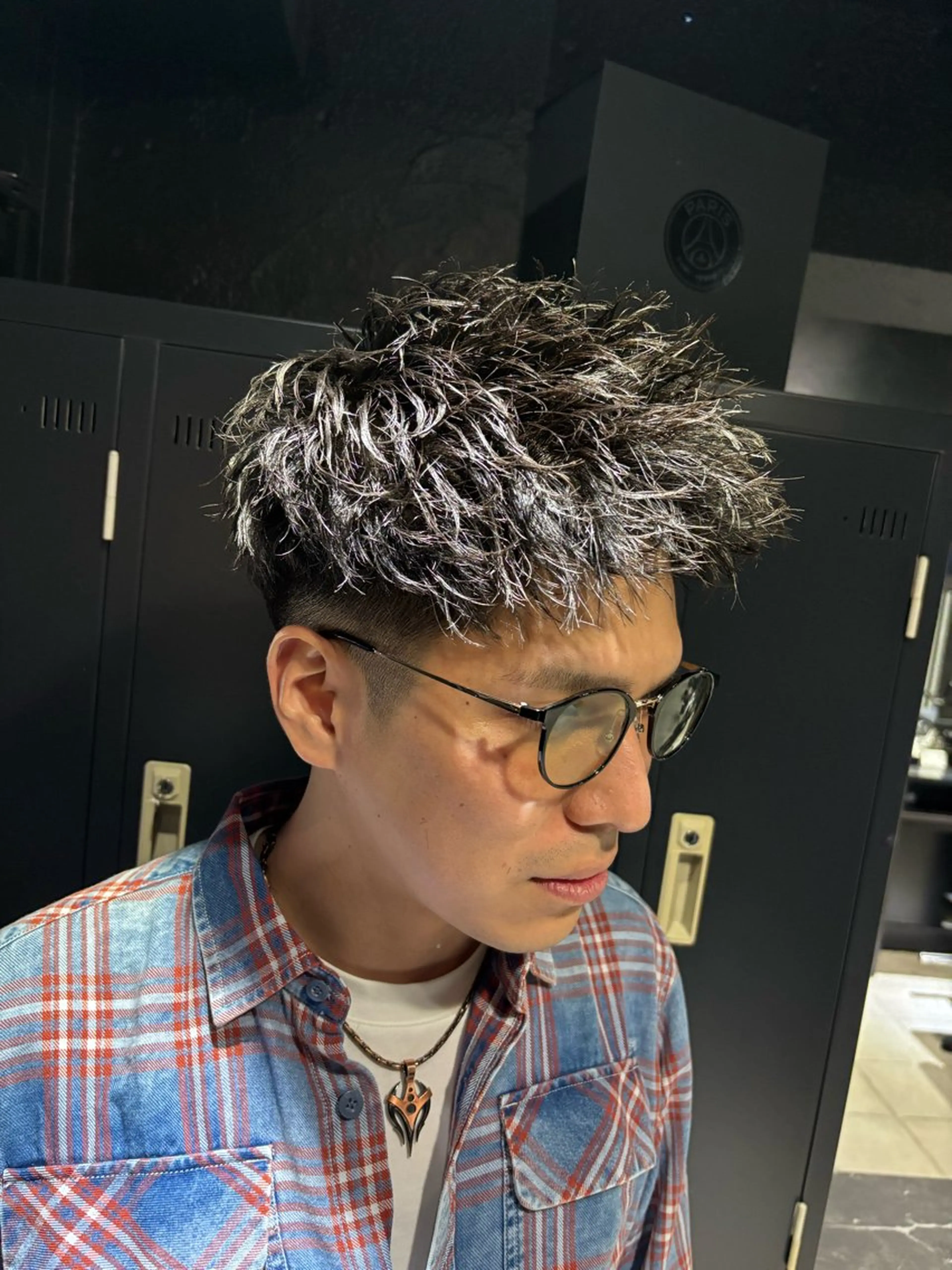 ショート メンズ カット パーマ トリートメント ヘアセット メンズパーマ/難波/ 心斎橋　室園亮佑のヘアスタイル