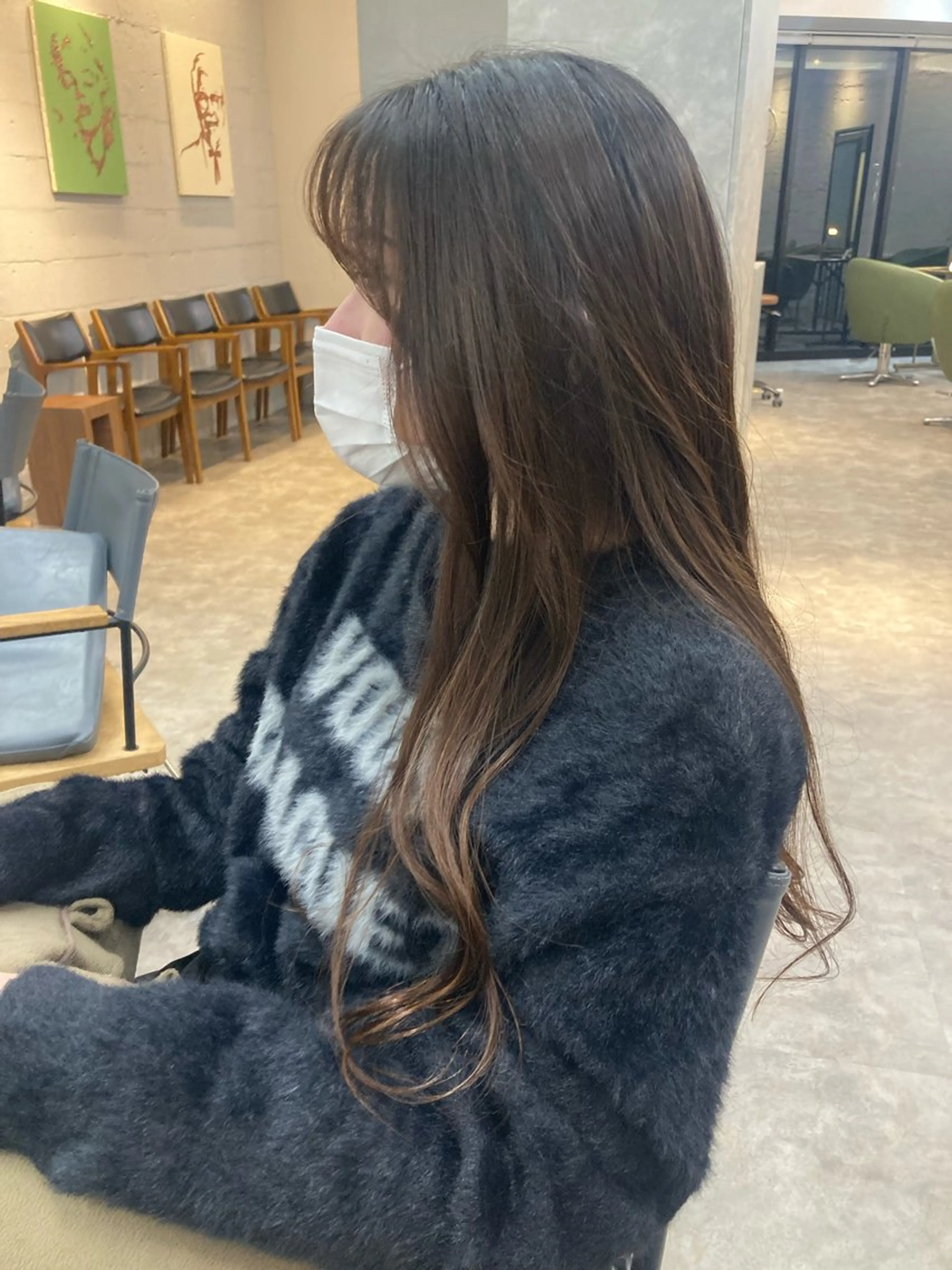 ロング 顔周りカット 韓国風ヘア レイヤーカット 久貝 莉子のヘアスタイル