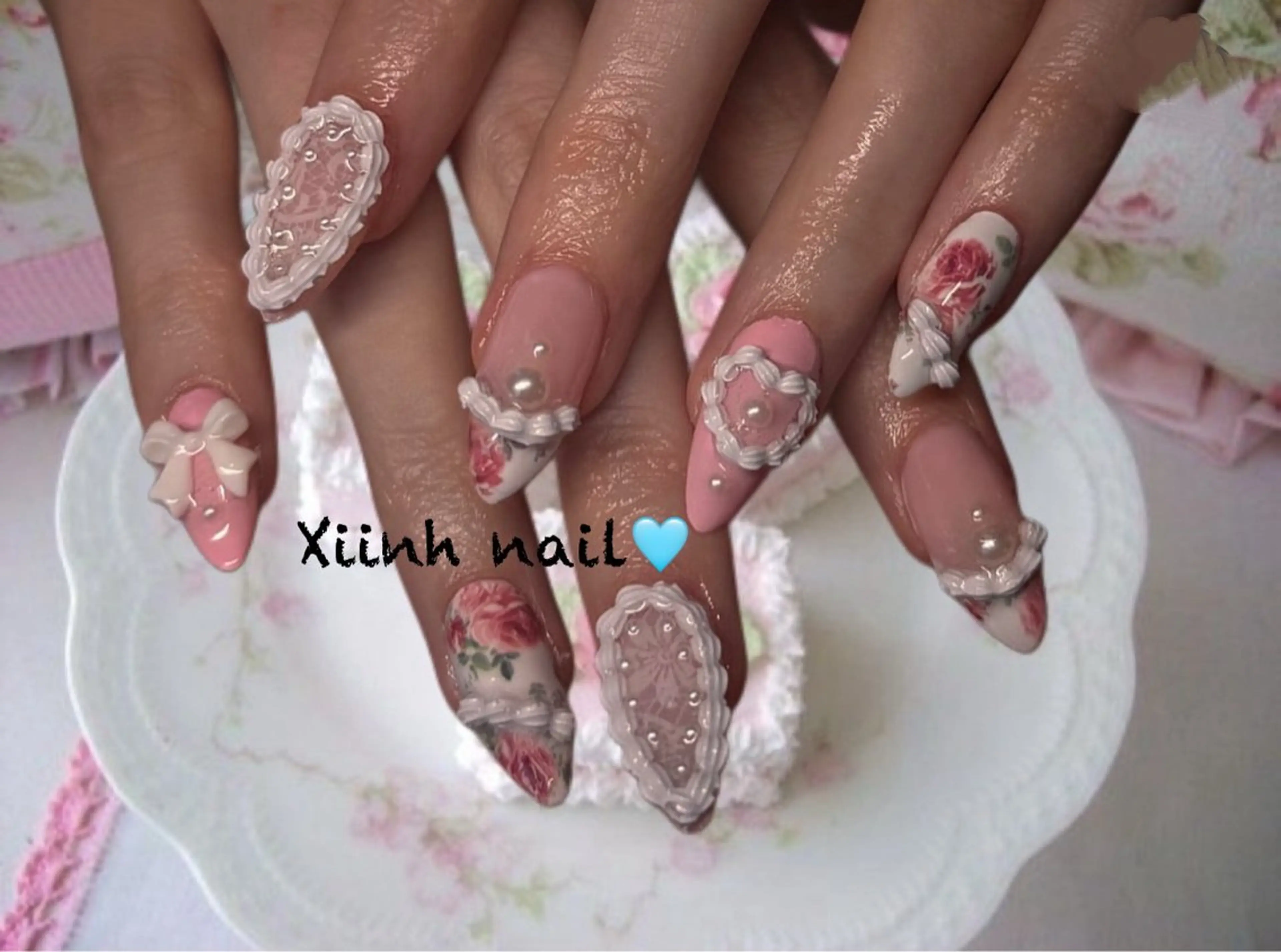 ネイル チークネイル 桜ネイル フットネイル ジェルネイル ハロウィン XIINH NAIL SALONのネイルデザイン