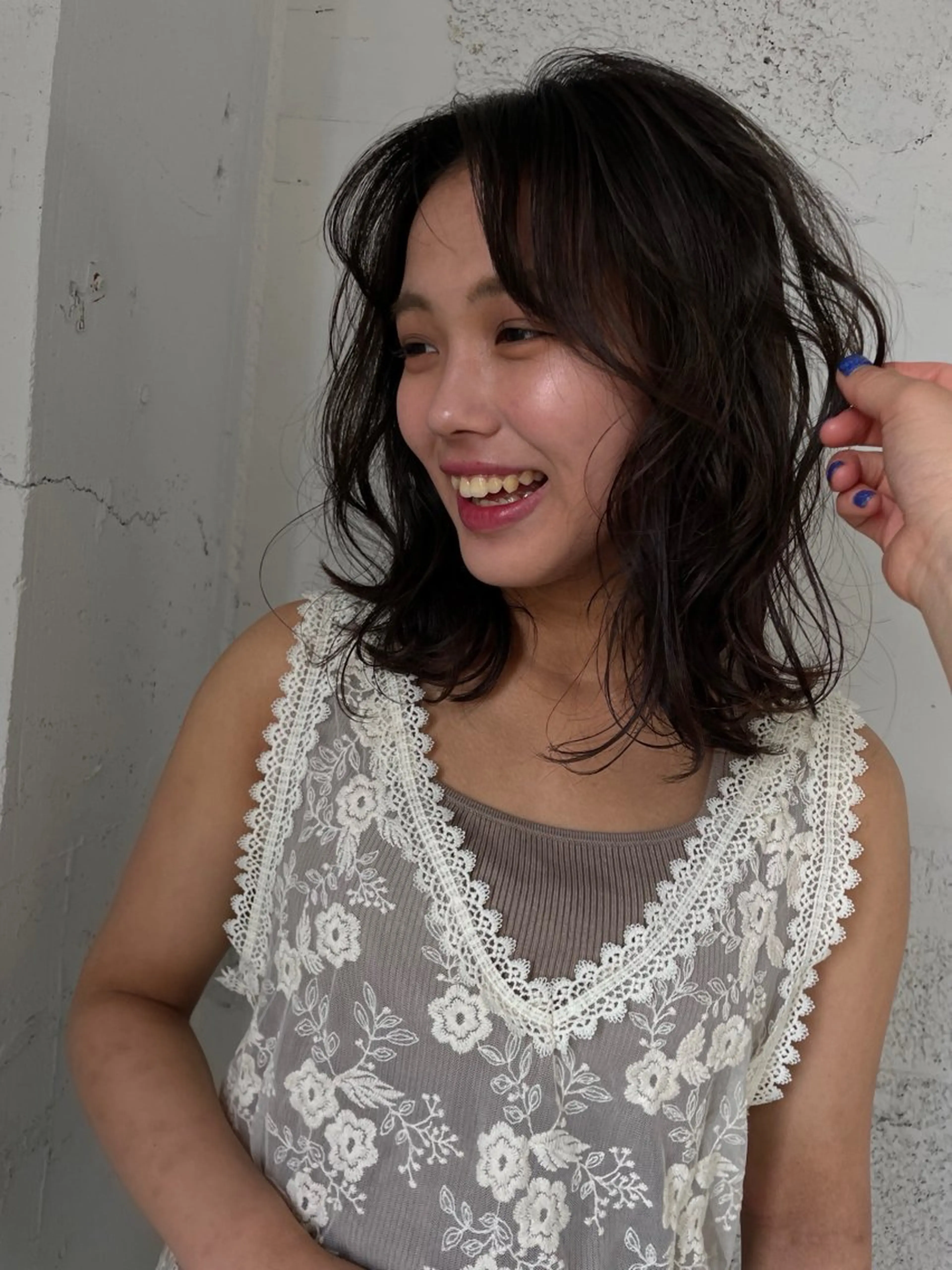 ミディアム ヘアカラー トリートメント パーマ/ボブ/ ヘルシーカラー/風花のヘアスタイル