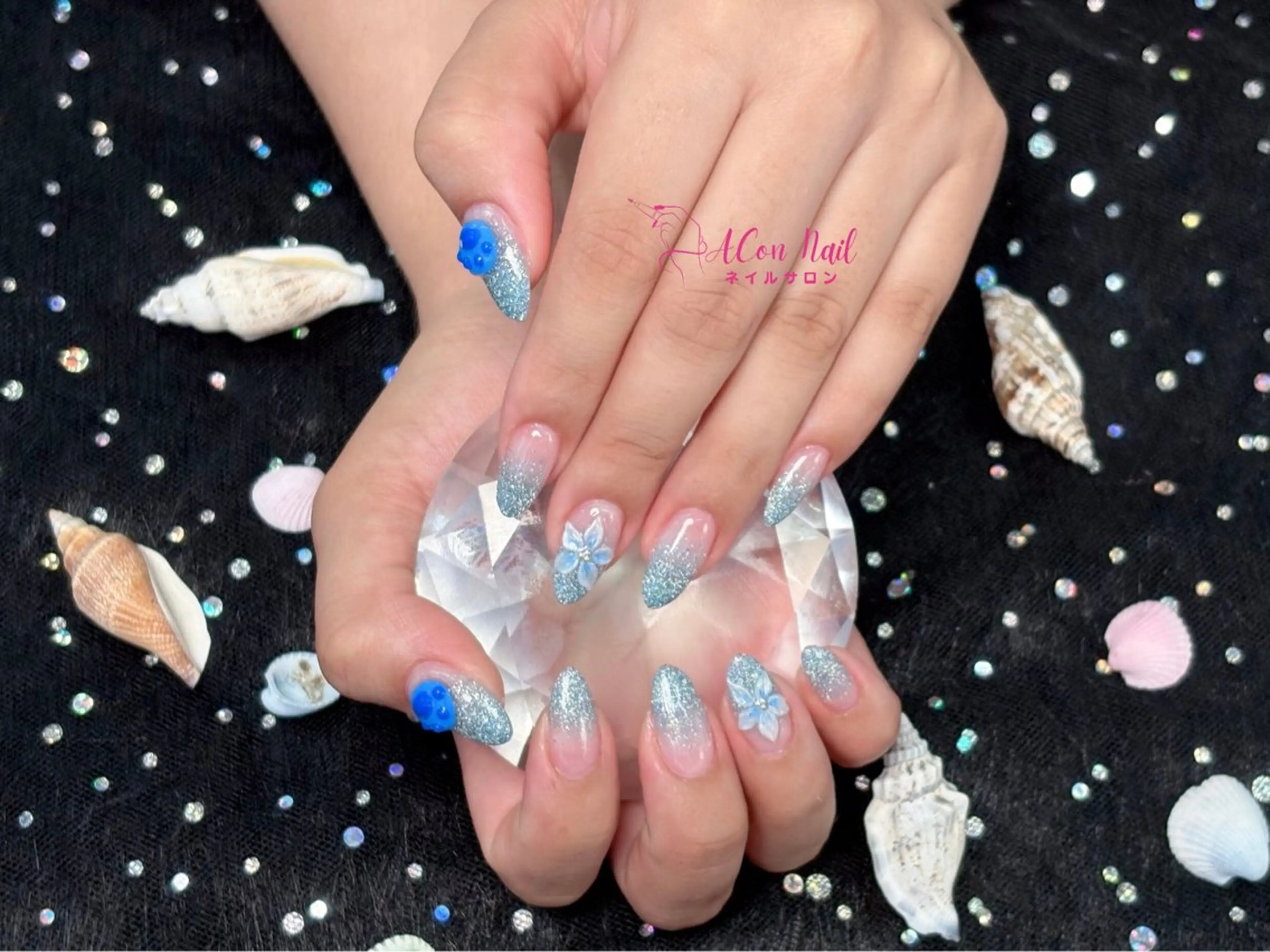 ネイル 桜ネイル 長さ出し フラワーネイル フレンチネイル ジェルネイル ハンドネイル AConNailSalon所属・ACon NailSalonのネイルデザイン