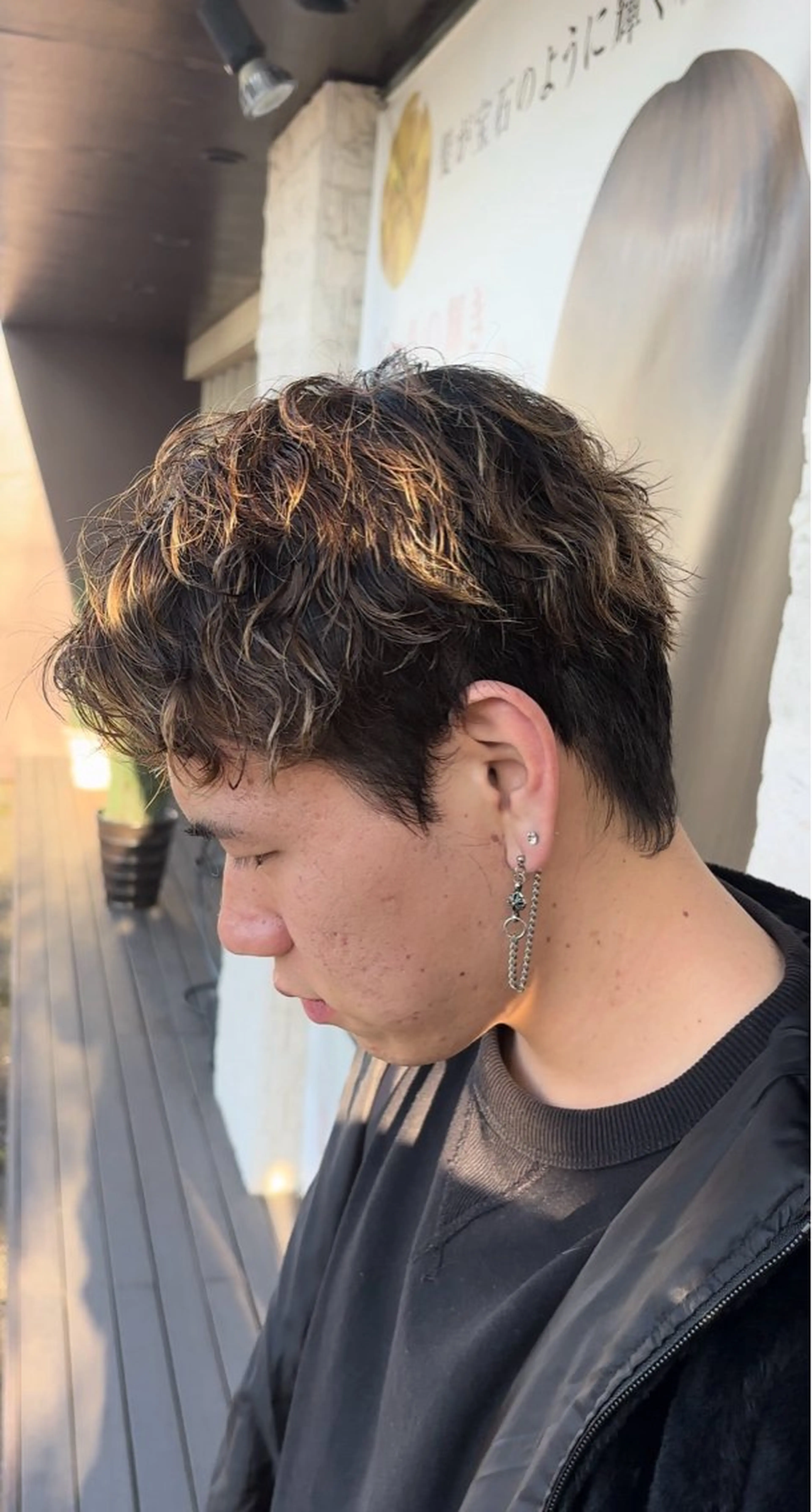 パーマ メンズ カット パーマ 静岡/草薙パーマ メンズバレイヤージュのヘアスタイル