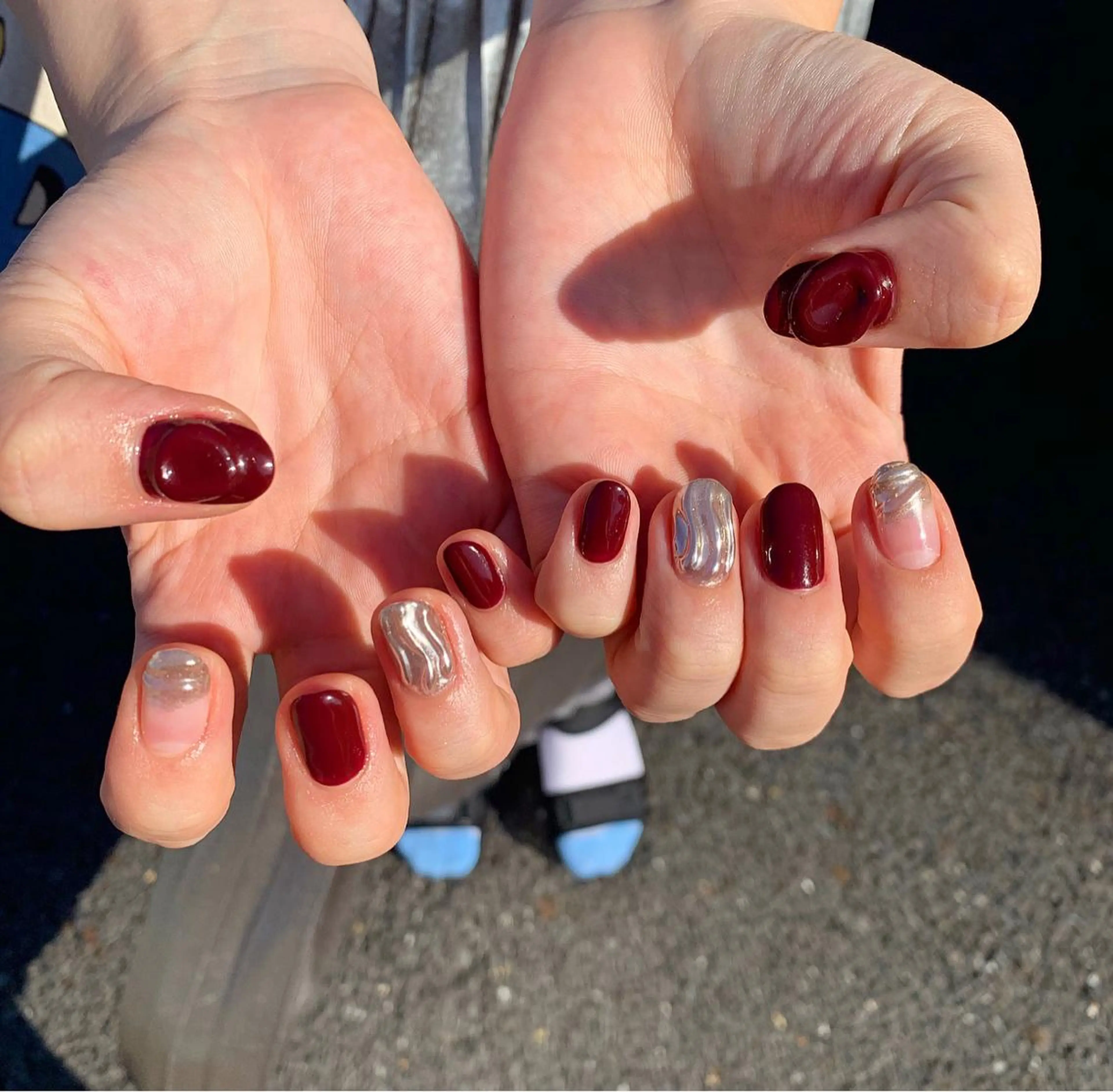 ネイル ボルドー ハンドネイル 佐藤 穂乃香のネイルデザイン