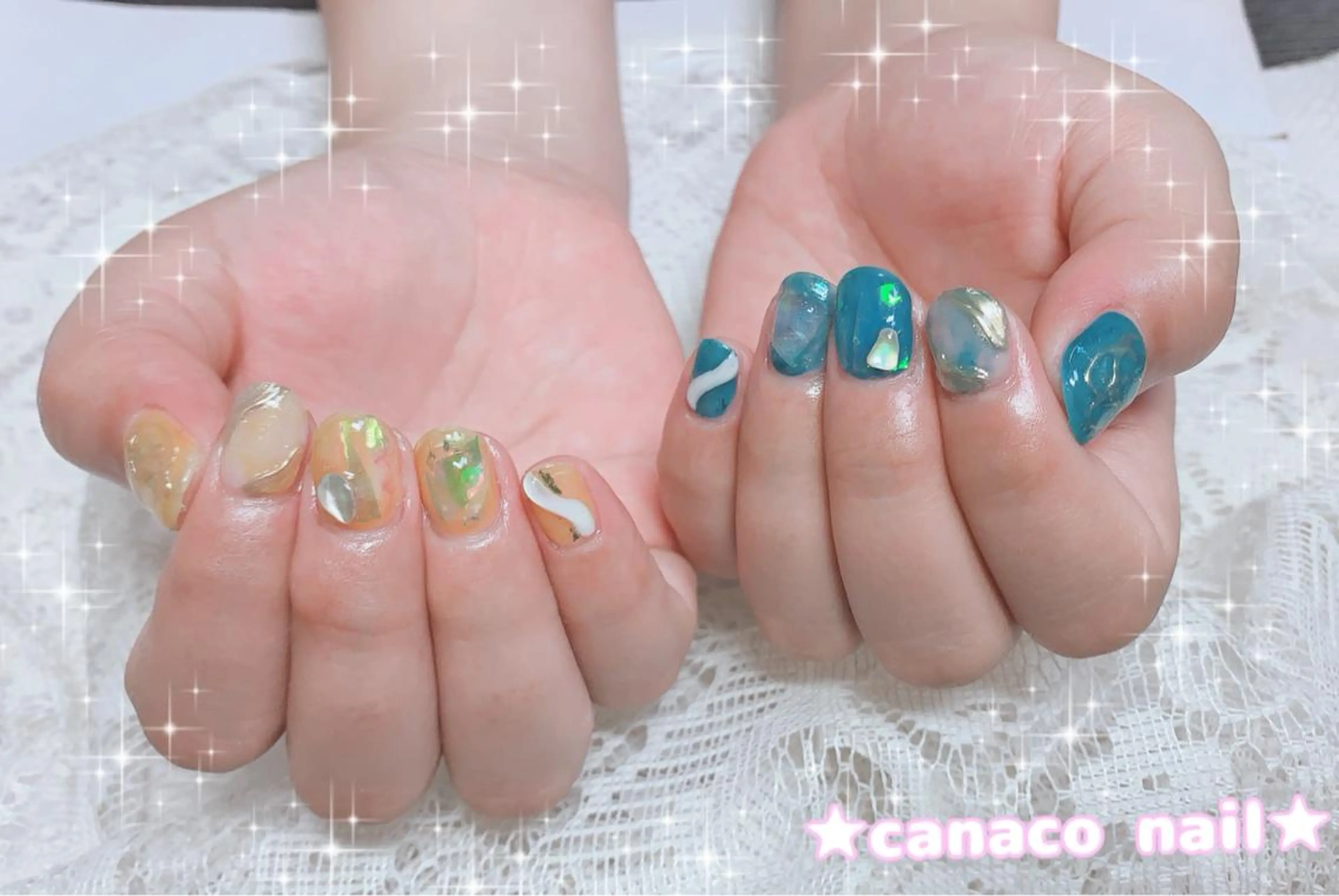 ネイル アートネイル ジェルネイル 韓国ネイル パラジェル ストーンネイル ハンドネイル ハンドケア Felice所属・ベテランネイル cnc  nailのネイルデザイン