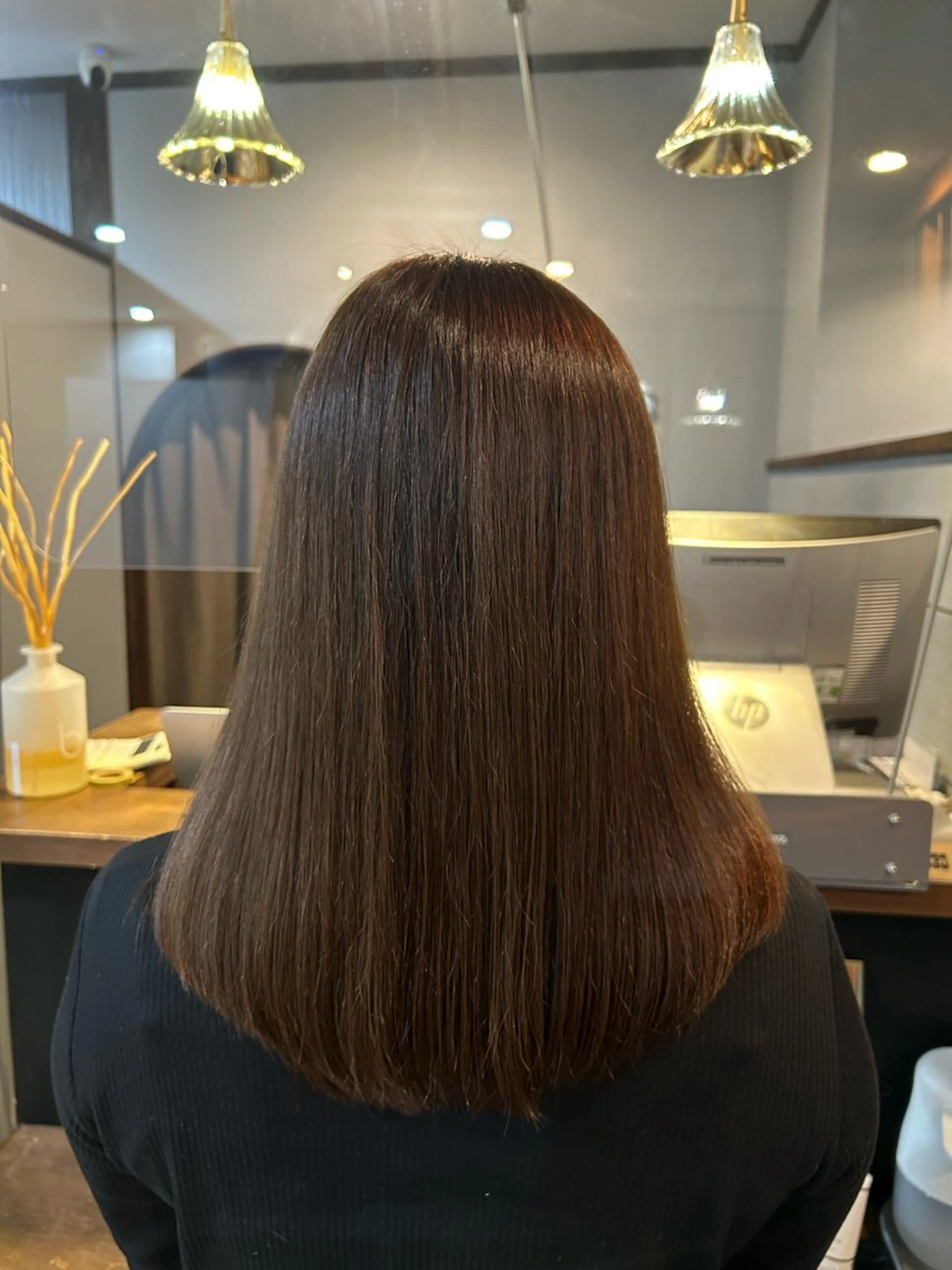 セミロング カラー ヘアカラー トリートメント 高浜 夕海のヘアスタイル