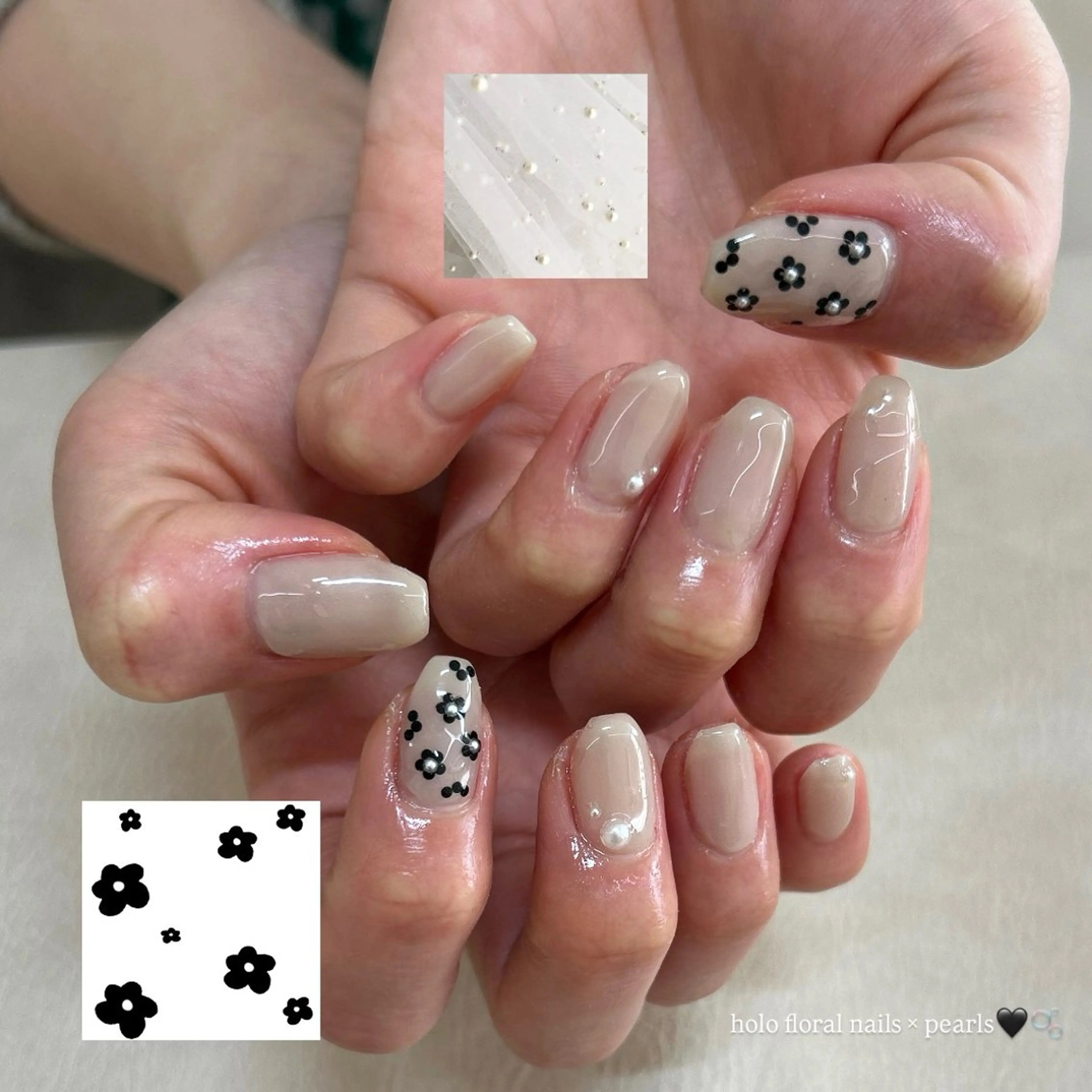 🌼ワンポイントnail🌼ワンカラー＋(左右1​〜​2本ずつアートorパーツ)【オフあり】ハンドのみ(パラジェル使用)の写真