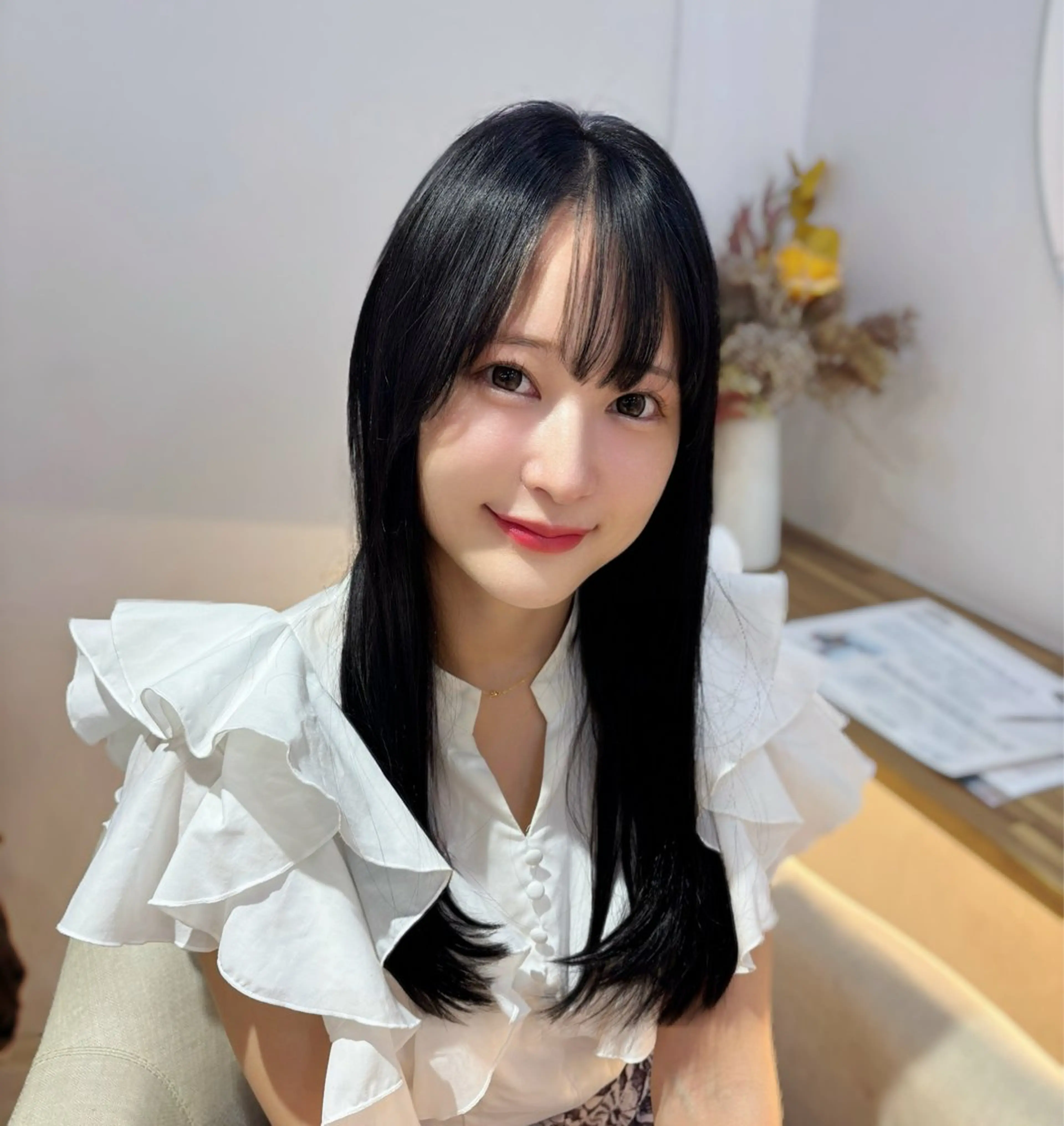 セミロング カラー カット ヘアカラー トリートメント 🍒しの🍒 透明感カラー/カットのヘアスタイル