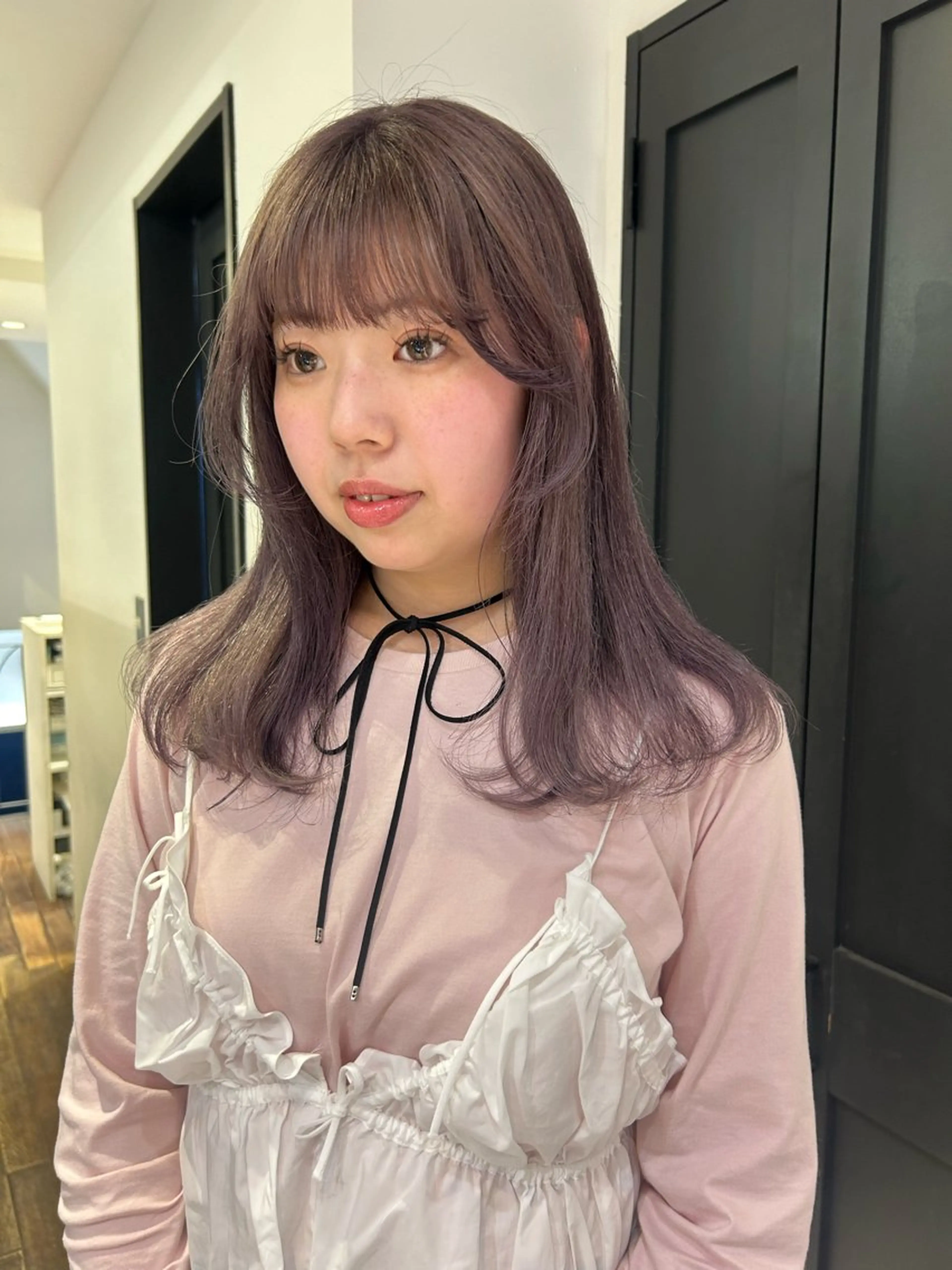 ミディアム カラー パーマ メンズ カット ヘアカラー レイヤー/透明感/ ブリーチなし/わかなのヘアスタイル