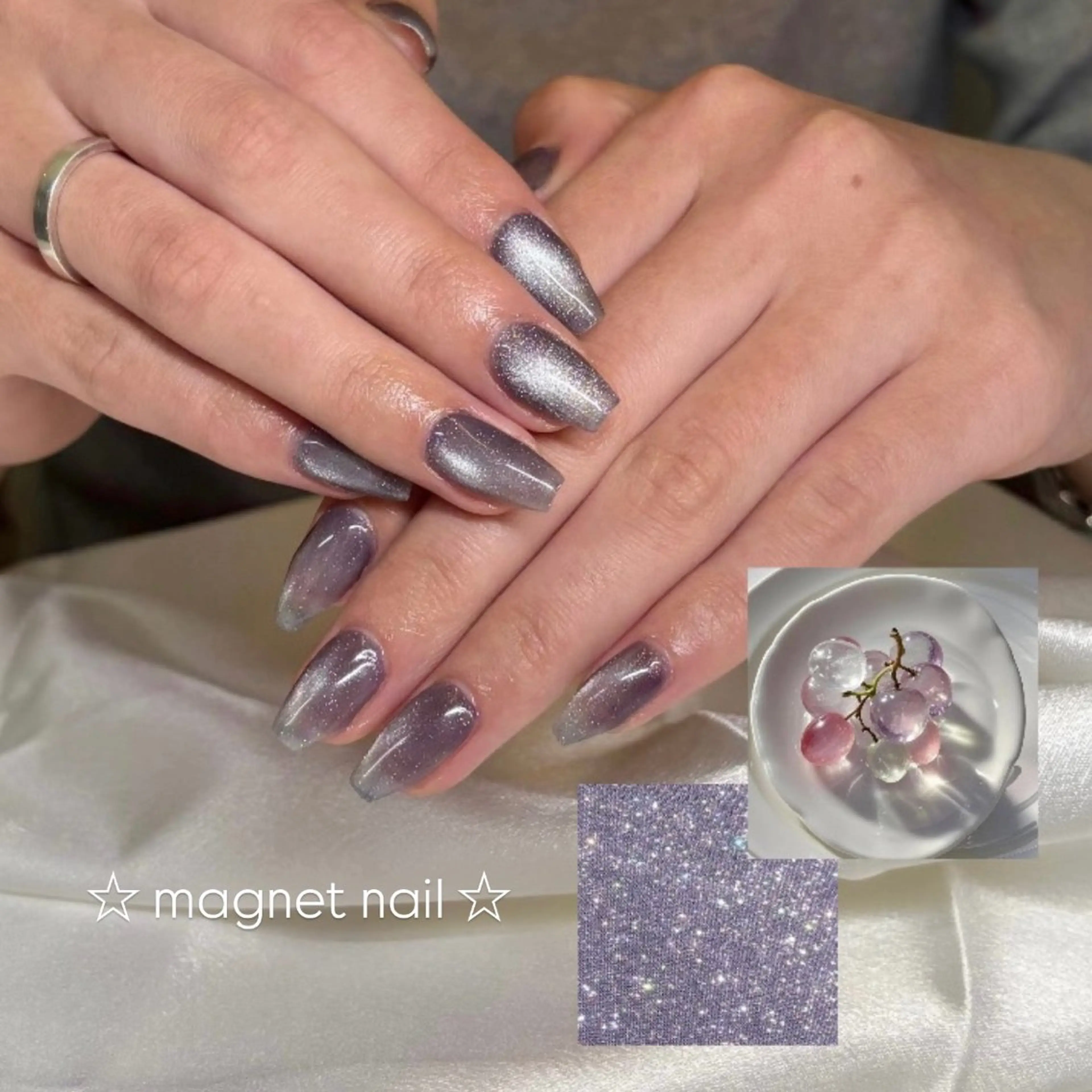 ネイル マグネットネイル ハンドネイル Ajourenail 【mako】のネイルデザイン