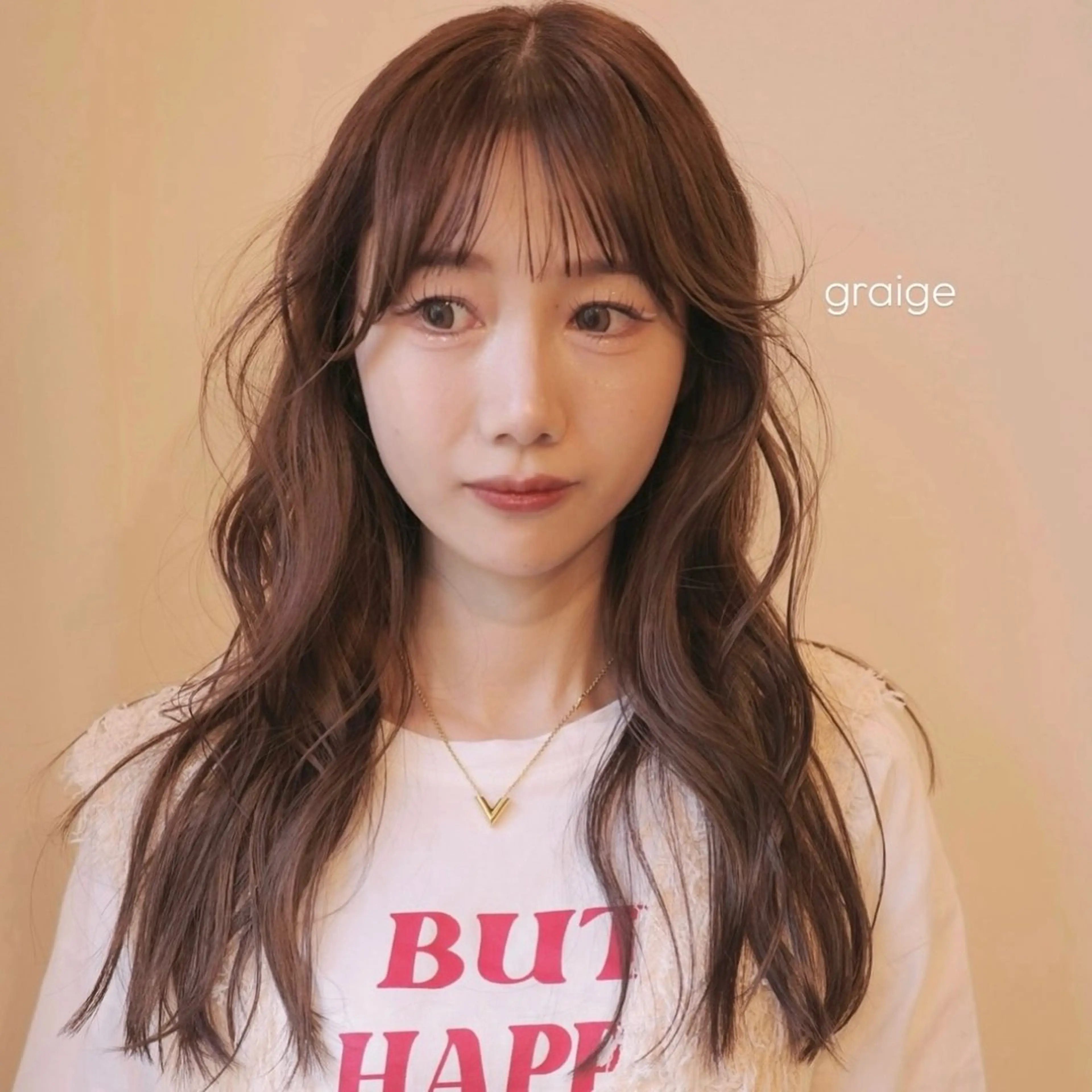 ロング カラー グレージュ カット ヘアカラー arisa/暖色 /伏見/レイヤーのヘアスタイル