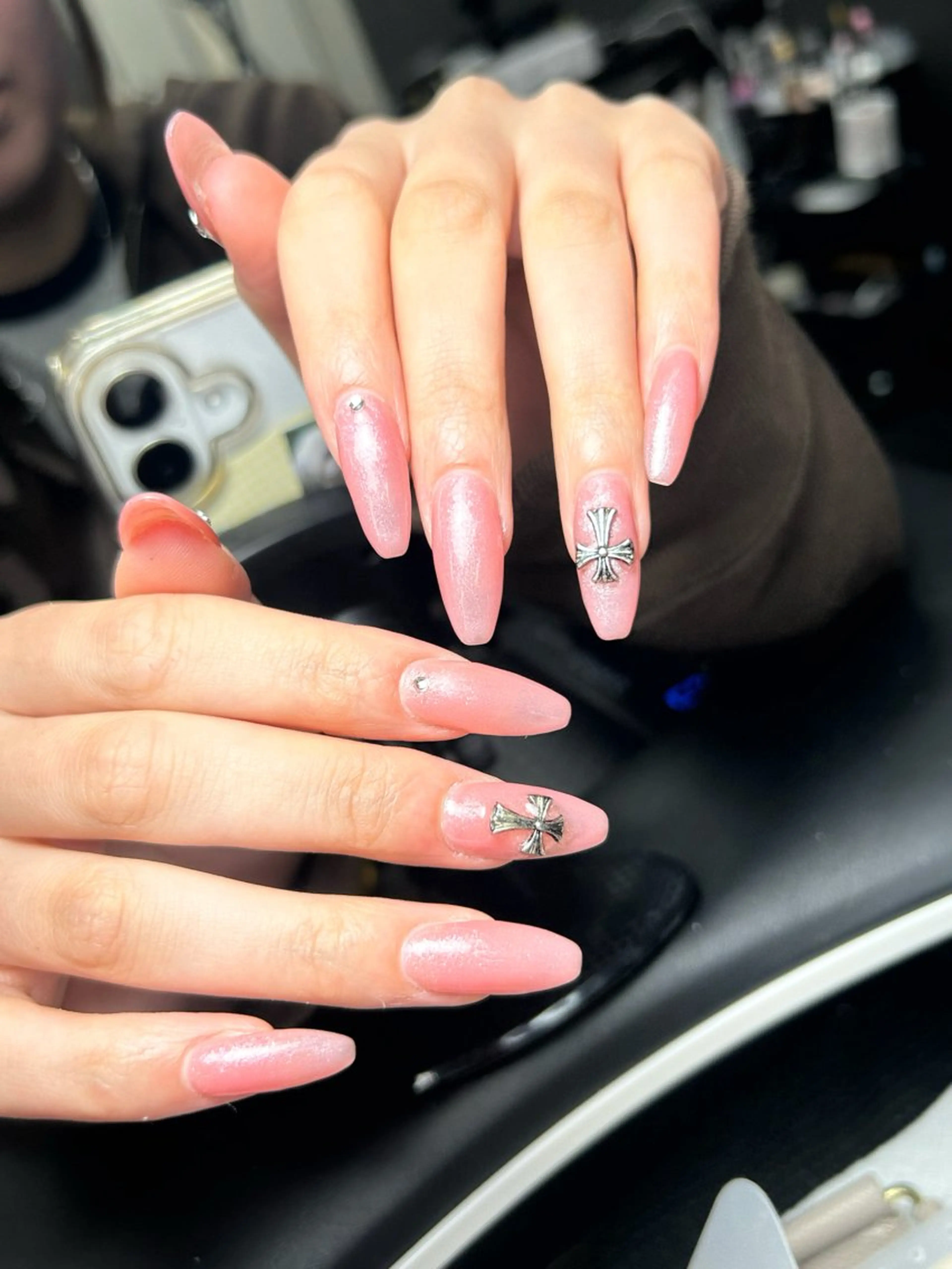 ネイル 韓国ネイル 持ち込み ニュアンスネイル ネイルチップ 冬ネイル RINN ANA.CHUOのネイルデザイン