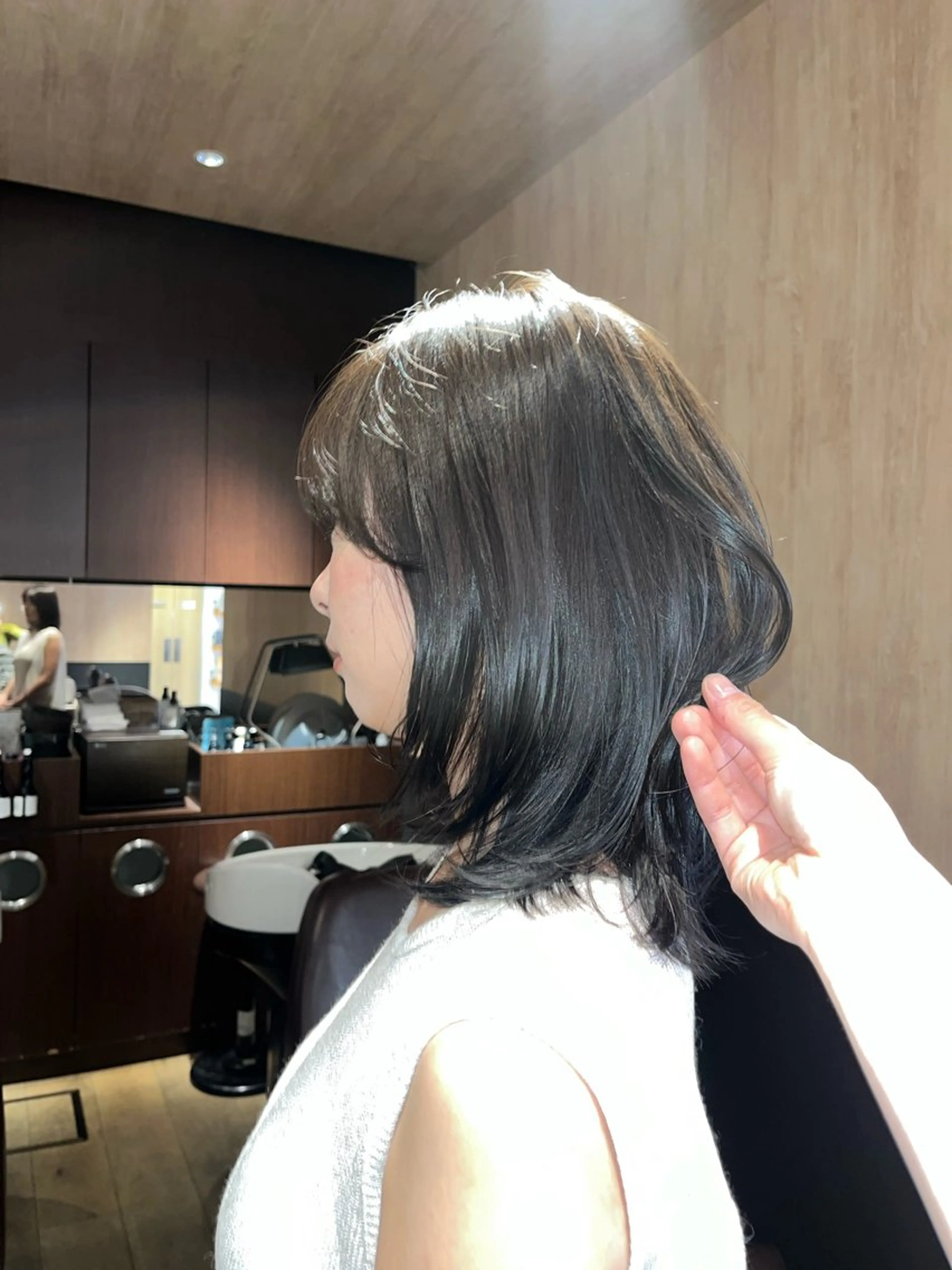 ミディアム カラー ケアカラー 産休中です 艶カラー♡オカのヘアスタイル