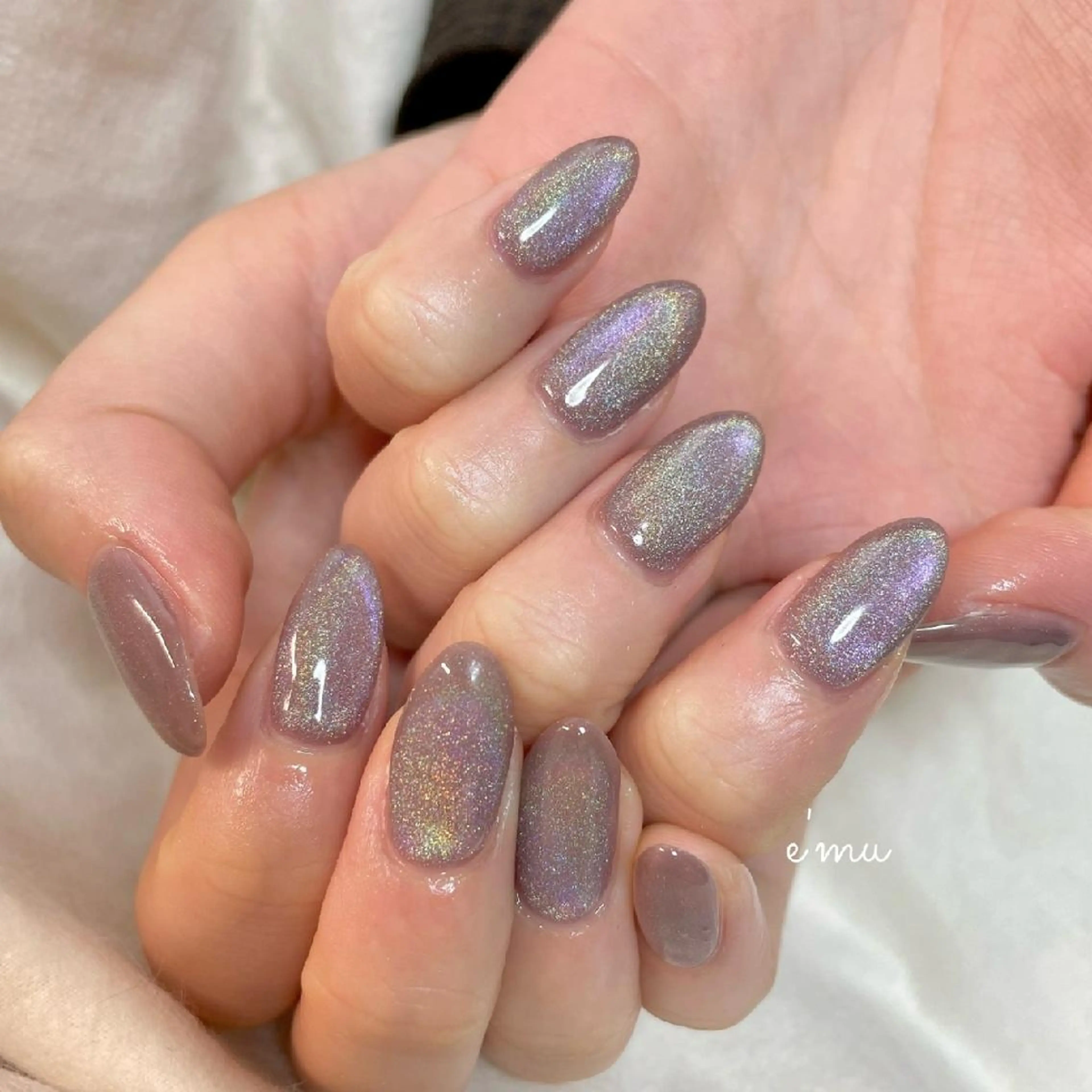 ネイル マグネットネイル ワンカラーネイル ハンドネイル nail salon e'mu💐のネイルデザイン