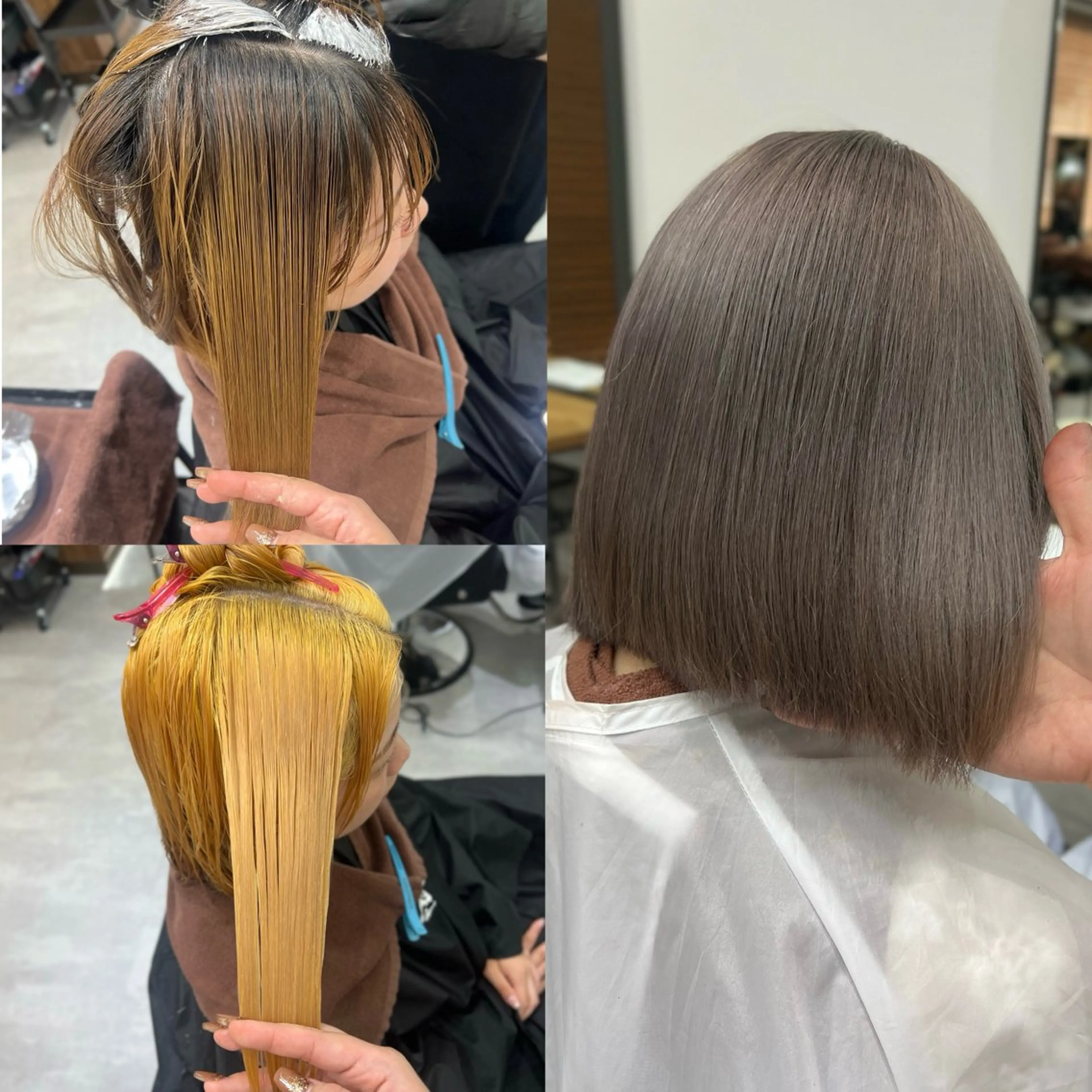 ショート カラー シールエクステ ブリーチ 透明感カラー デザインカラー ダブルカラー いろあそび所属・八王子早朝🉐カット モデル募集🉐のヘアスタイル