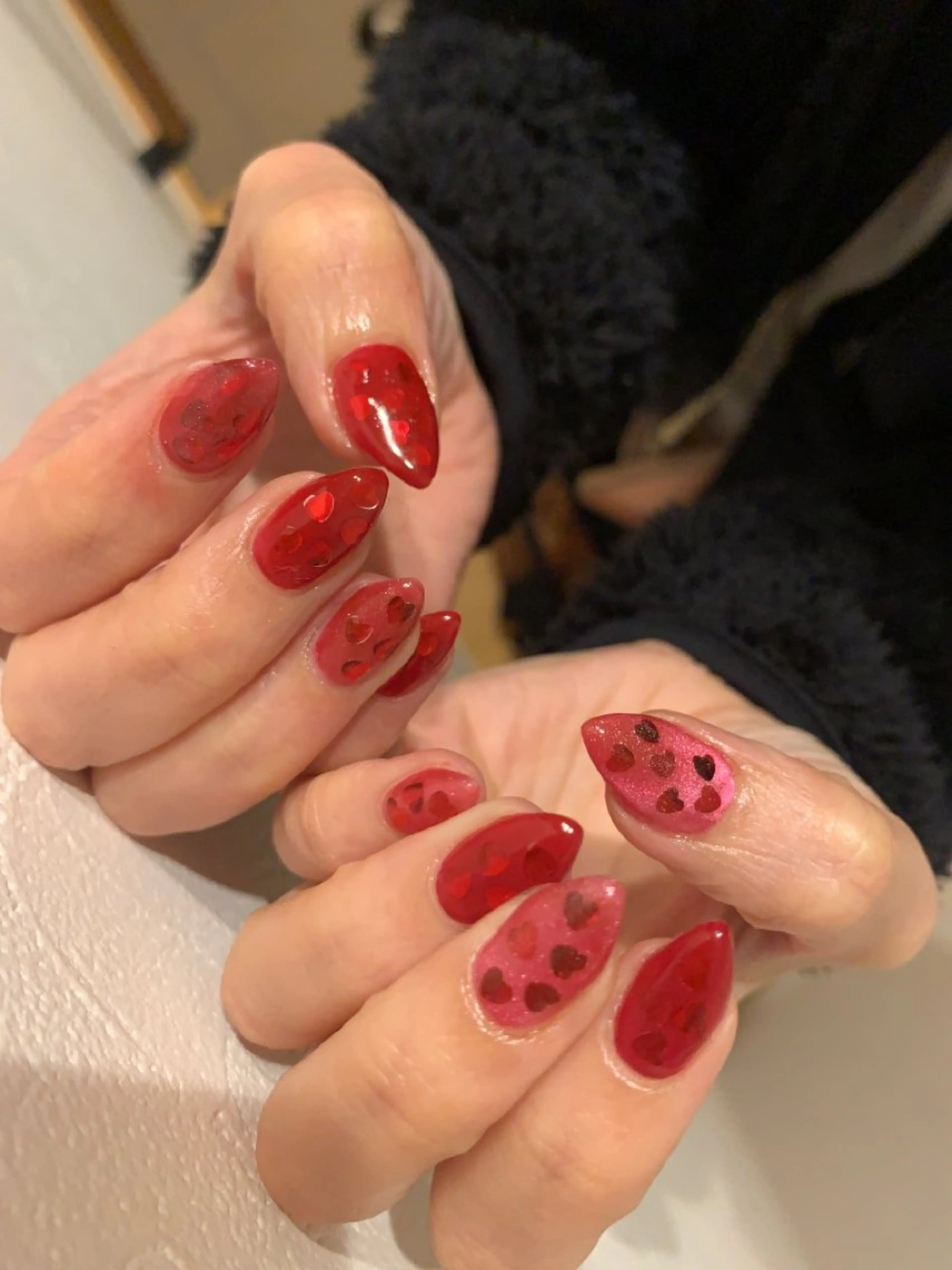 ネイル バレンタイン ハンドネイル 北川 恭子のネイルデザイン