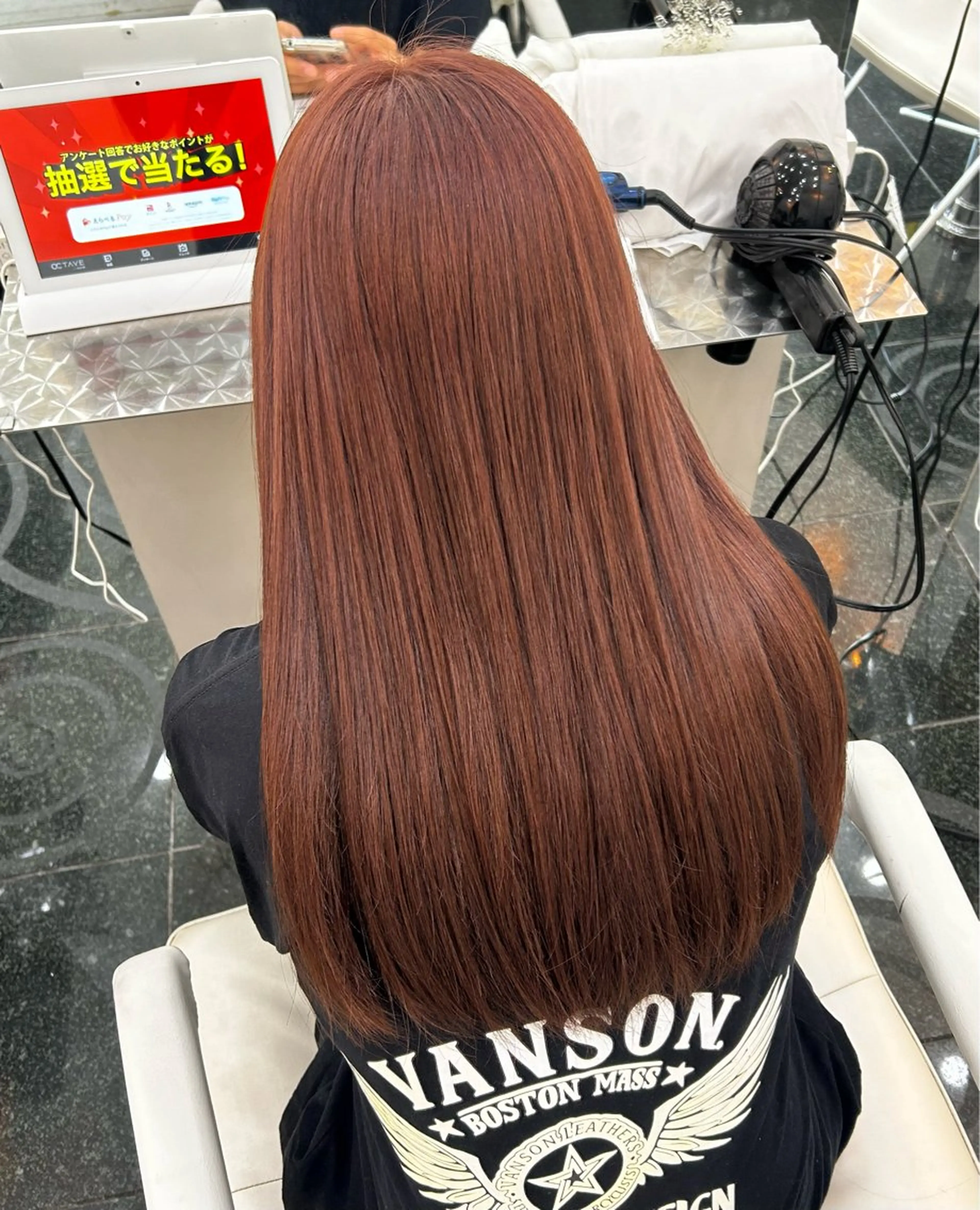 ロング カラー ブラウンカラー レッドカラー レッドブラウン ガーリー×韓国🎀 ⟡.·天野結良⟡.·のヘアスタイル