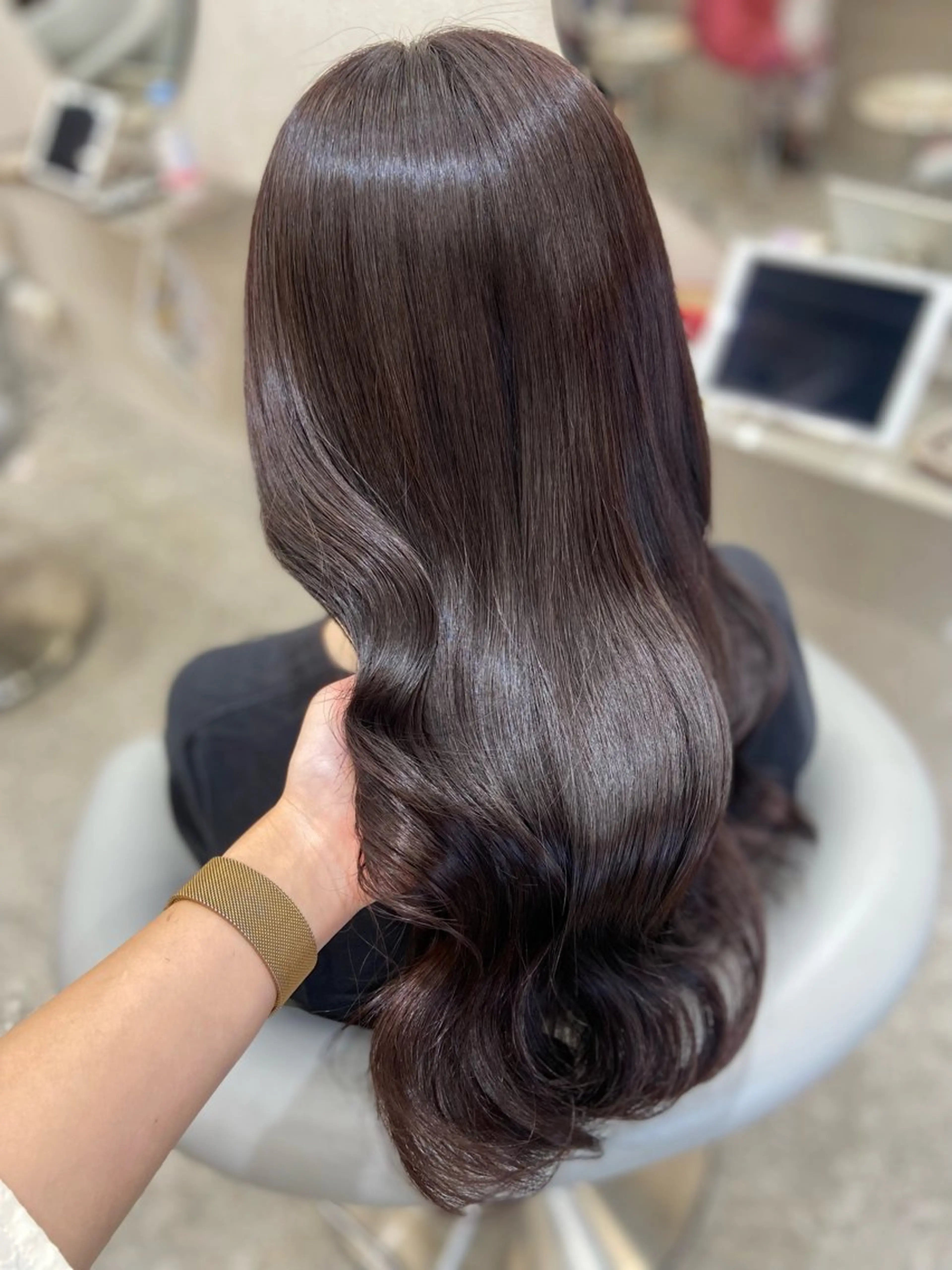 ロング カラー カット ヘアカラー トリートメント 新宿/韓国ヘア 中明度カラー/かやのヘアスタイル