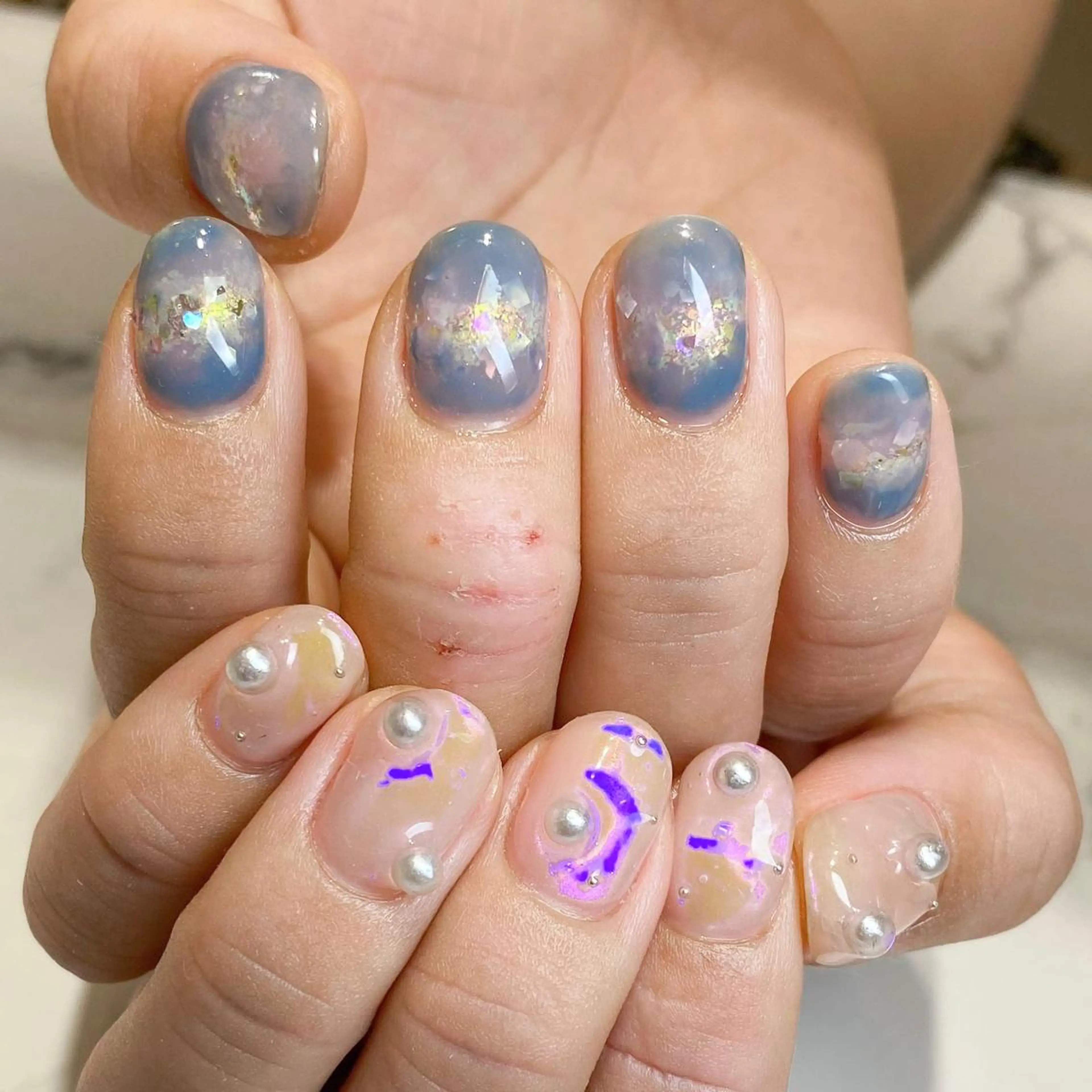 ネイル 氷ネイル・うるうるネイル ハンドネイル タカハシ ☆パラジェルのネイルデザイン