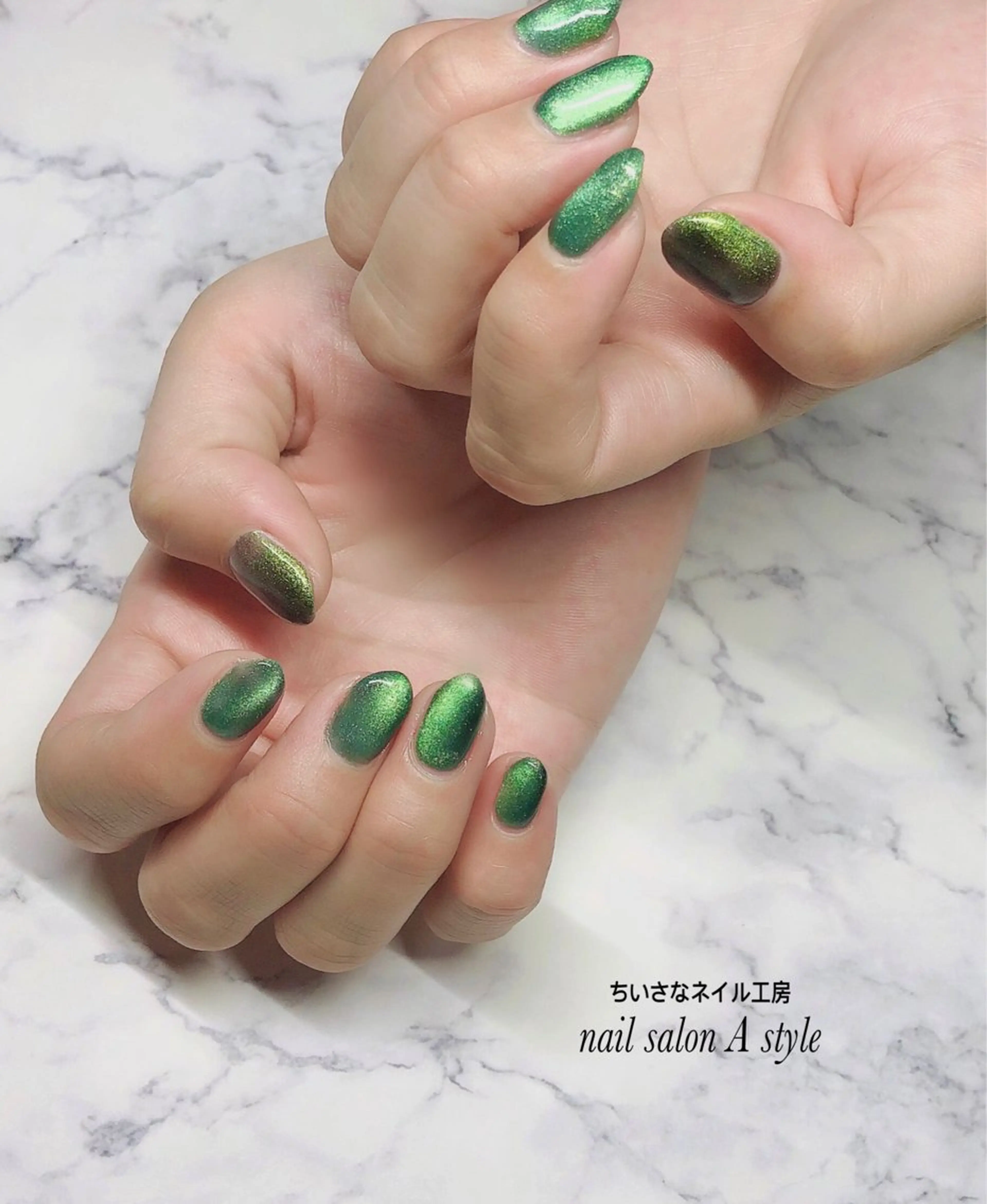 ご新規さま　マグネットワンカラーネイル　マグネットカラーご希望あれば教えてください。オフ代別途300円の写真