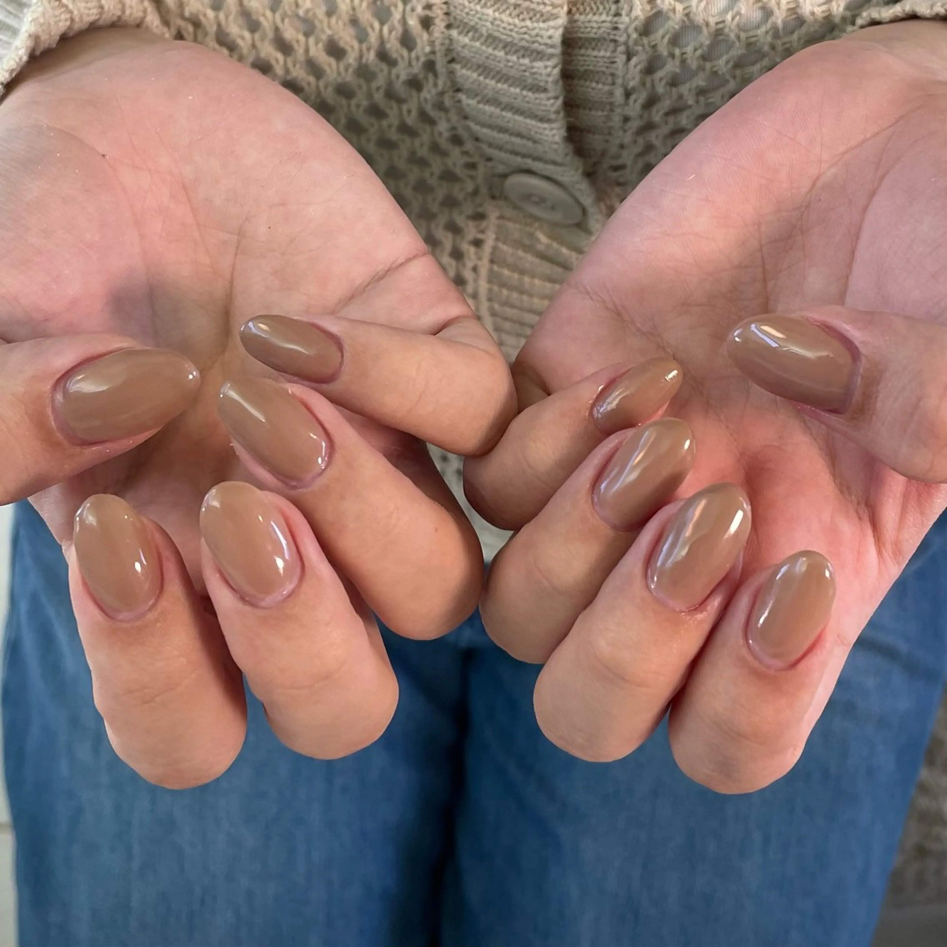 ネイル ブラウン ハンドネイル mir nail所属・momone .のネイルデザイン