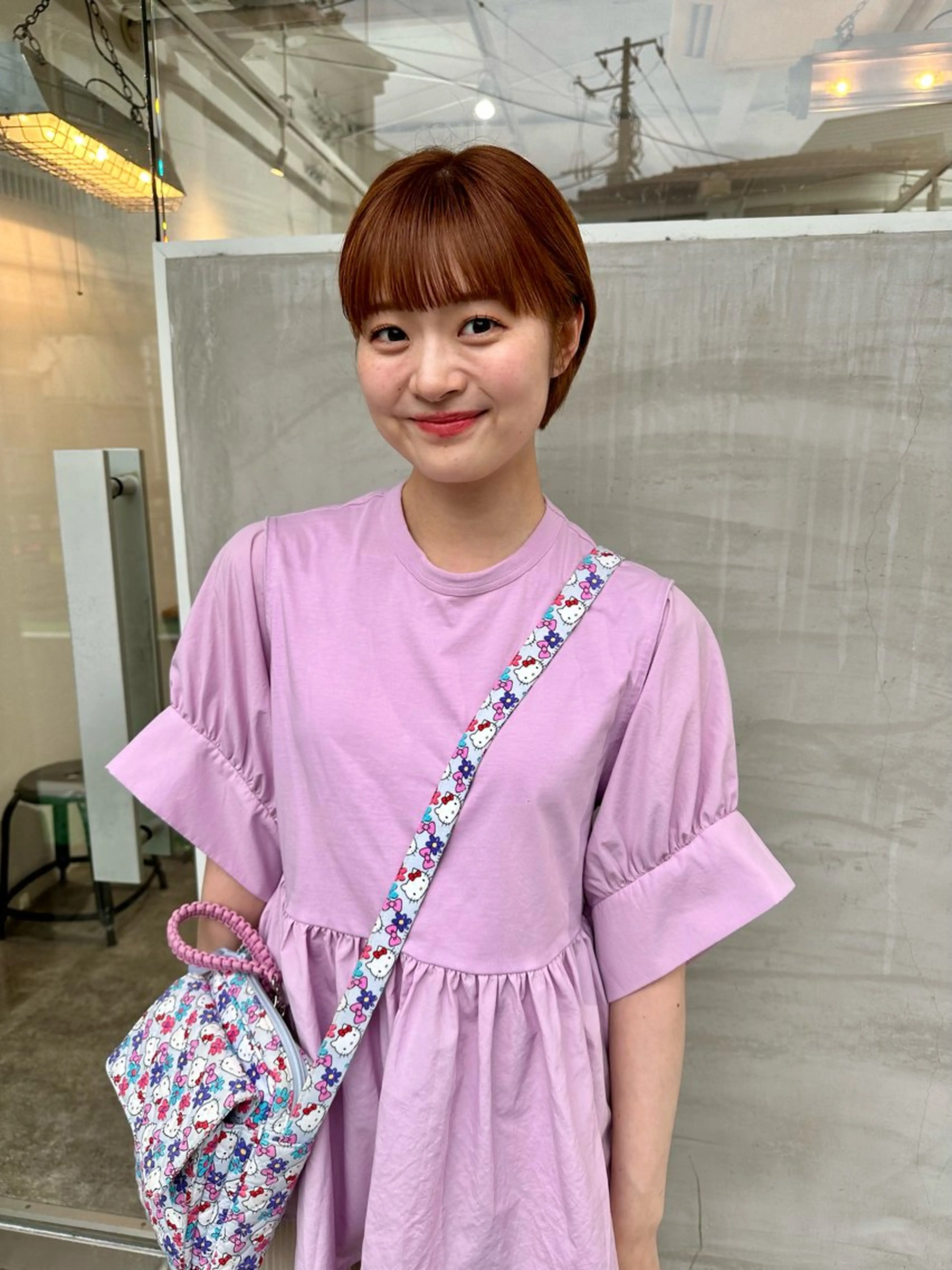 ショート カラー ショートボブ ブラウンカラー オレンジ オレンジブラウン ボブ カット ヘアカラー トリートメント パーマ/透明感カラー /ボブ/吉田一生のヘアスタイル