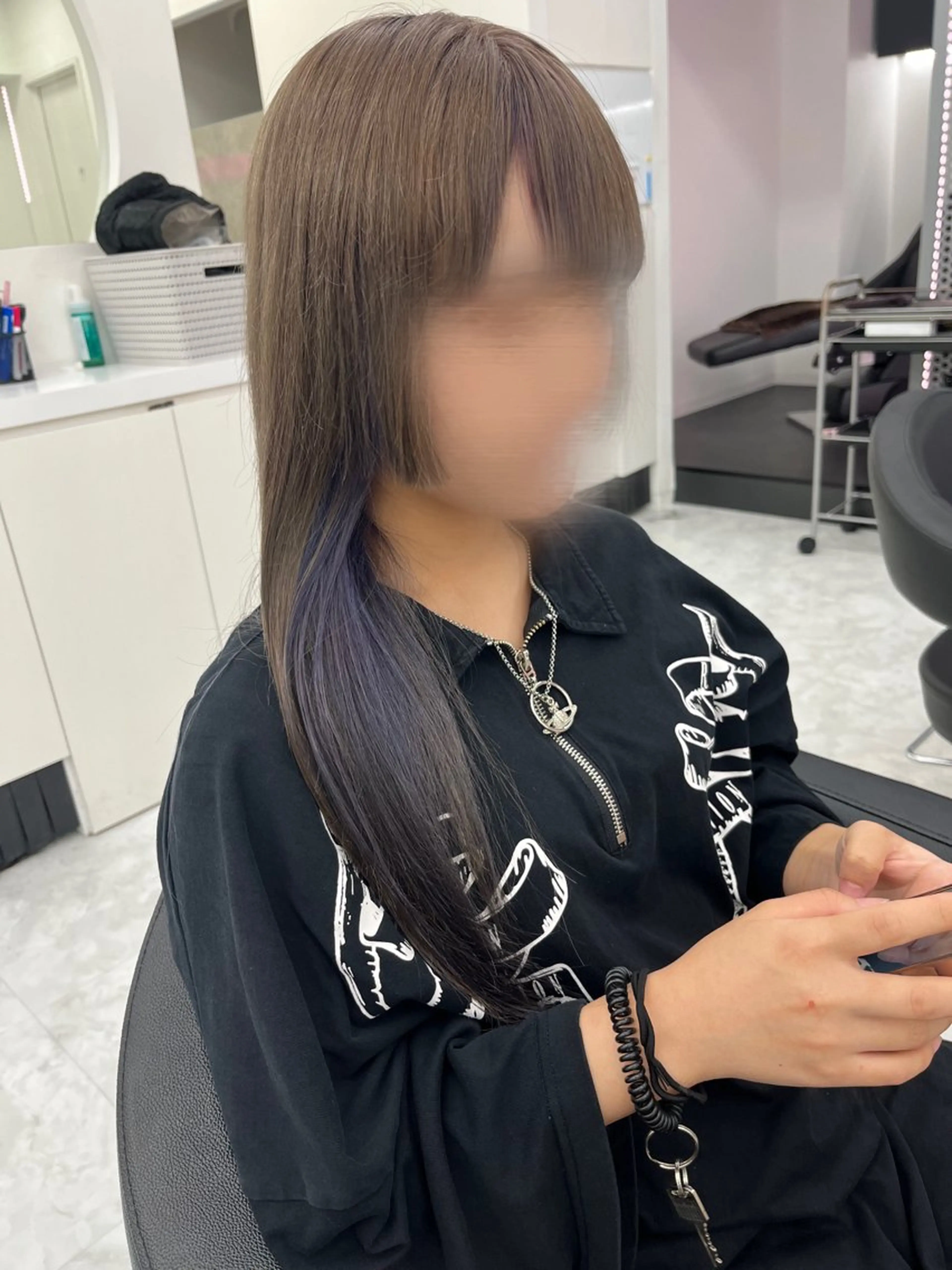 ロング カラー ブルーカラー ブルーバイオレット グレージュ ミルクティーグレージュ バイオレットカラー ヘアカラー 💖トレンド秋冬 カラー💖FUTAのヘアスタイル