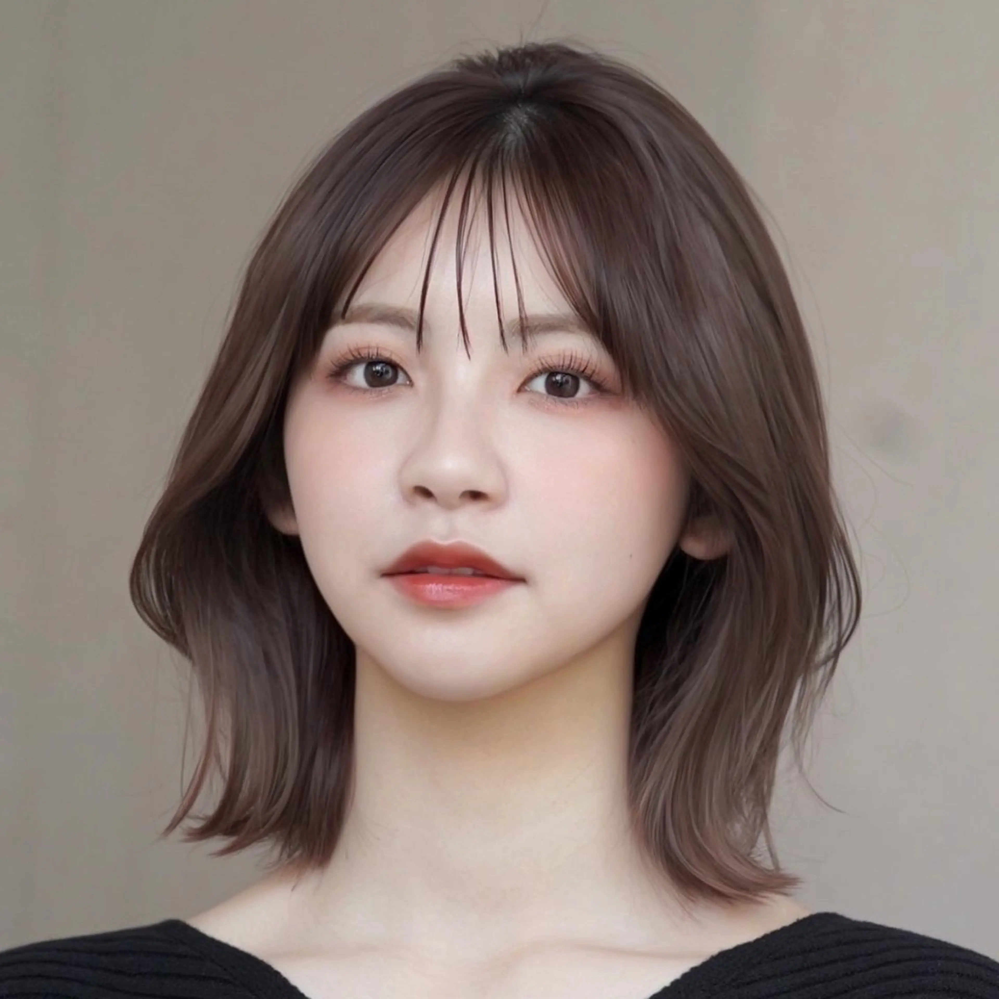 ミディアム ボブ くびれヘア カット ヘアカラー 栗原 瑞稀のヘアスタイル