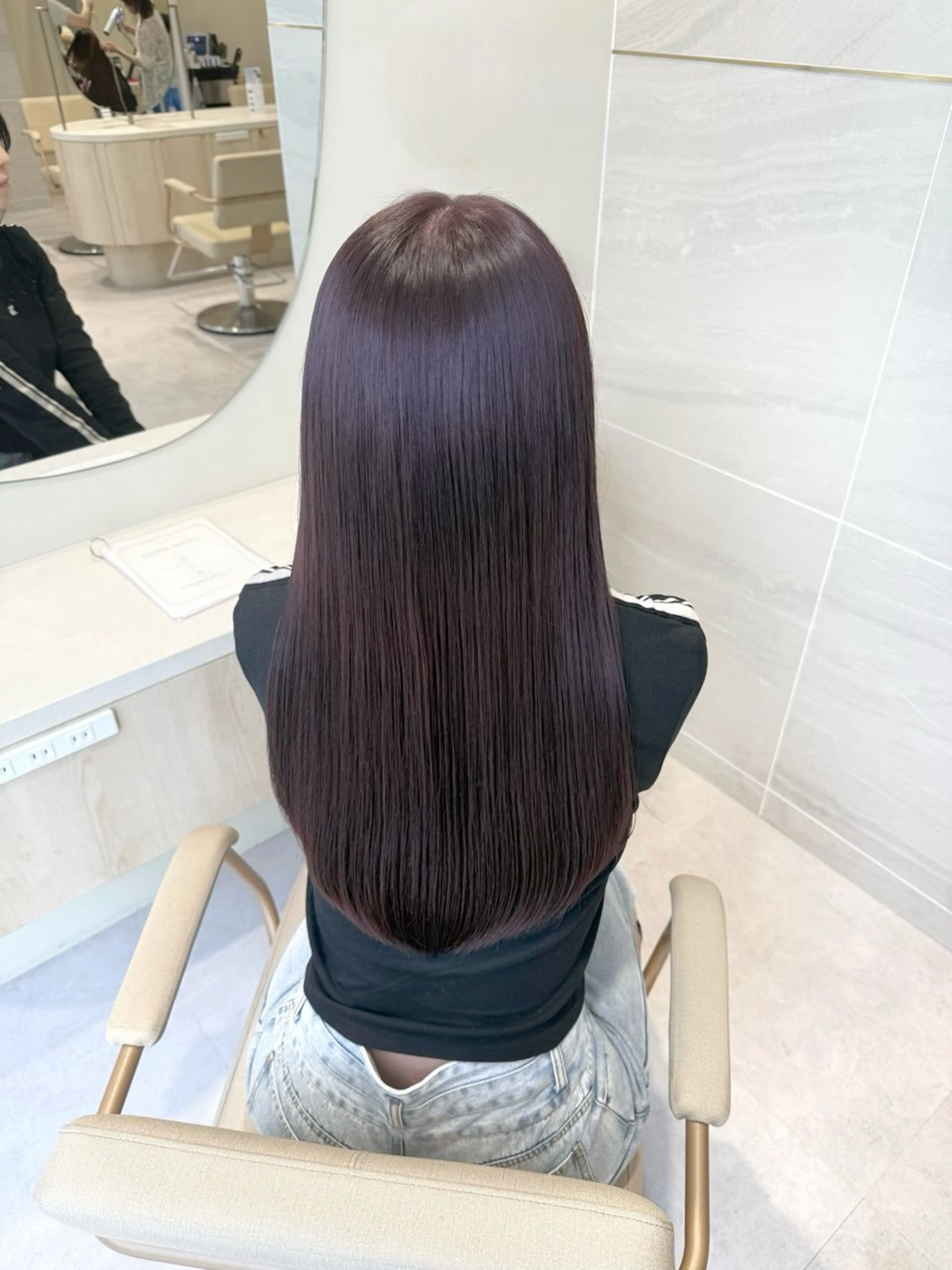 ロング カラー ボルドーカラー イルミナカラー 髪質改善 トリートメント Ms.CHARM所属・透明感カラー🌿 グレージュ🐺陽介のヘアスタイル