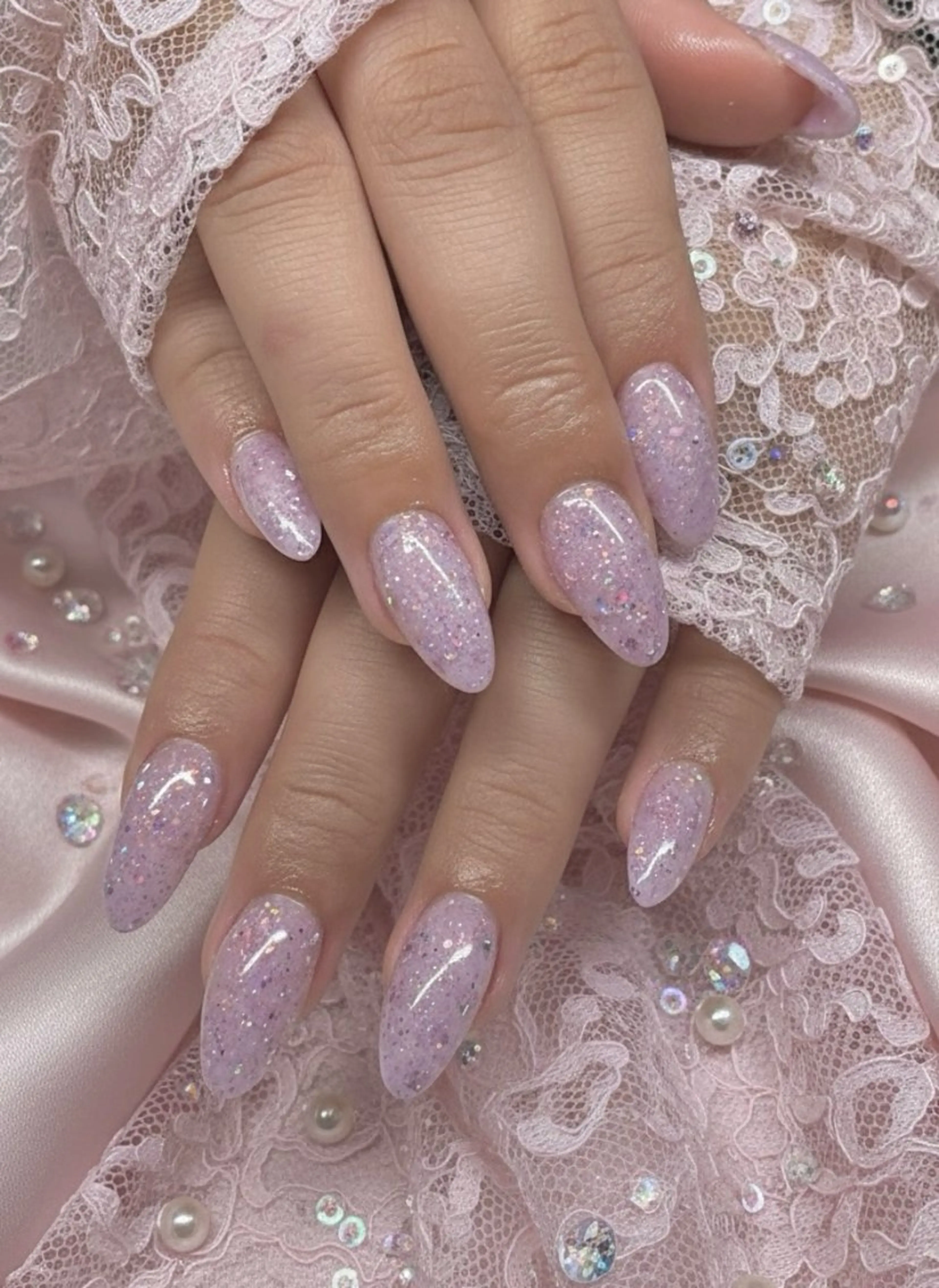 ネイル ラメ(グリッター) パープル ハンドネイル TUNEHA堂 矢場町栄5丁目のネイルデザイン