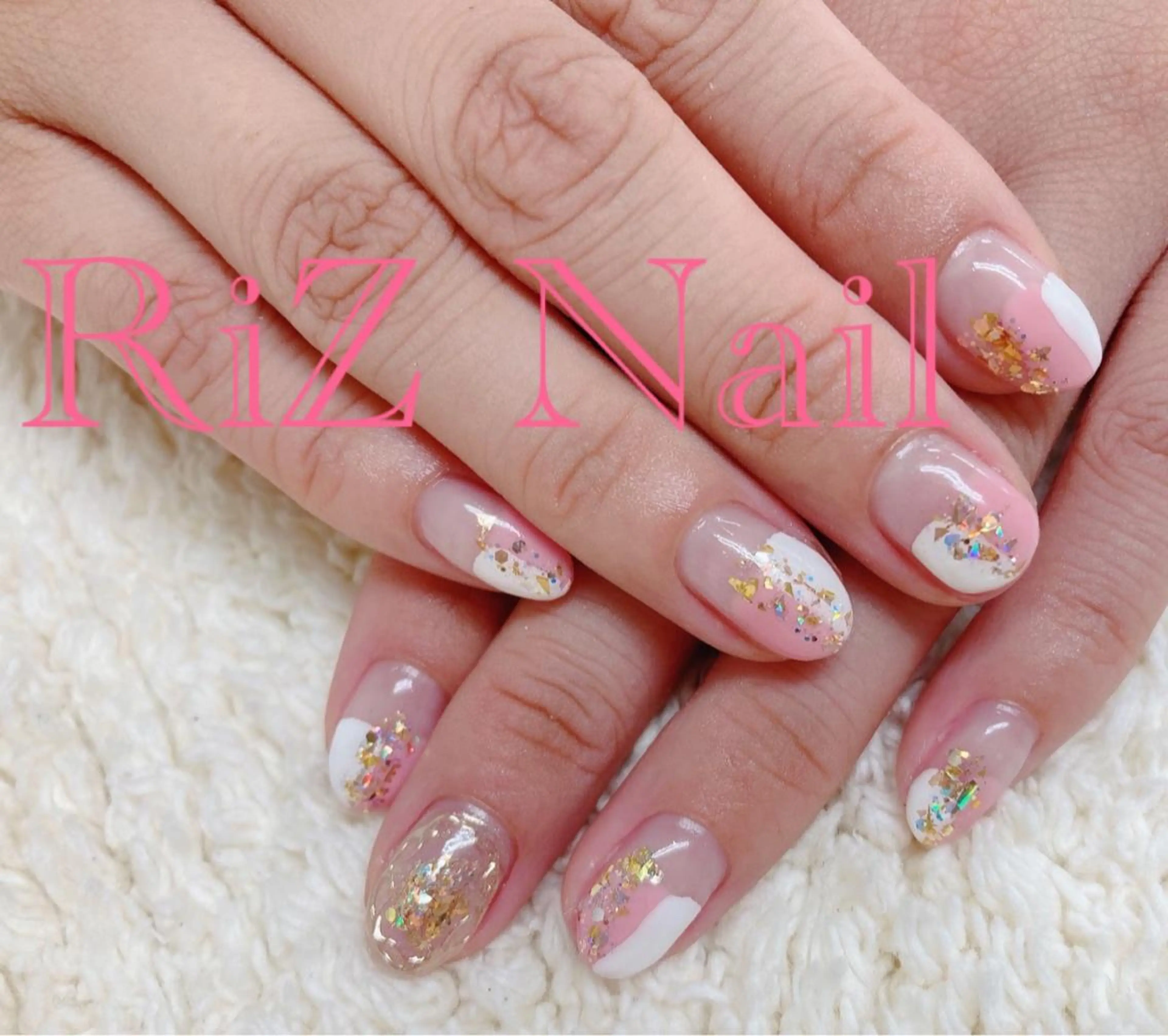 ネイル キラキラネイル シンプルネイル 春ネイル RiZ nail salonのネイルデザイン