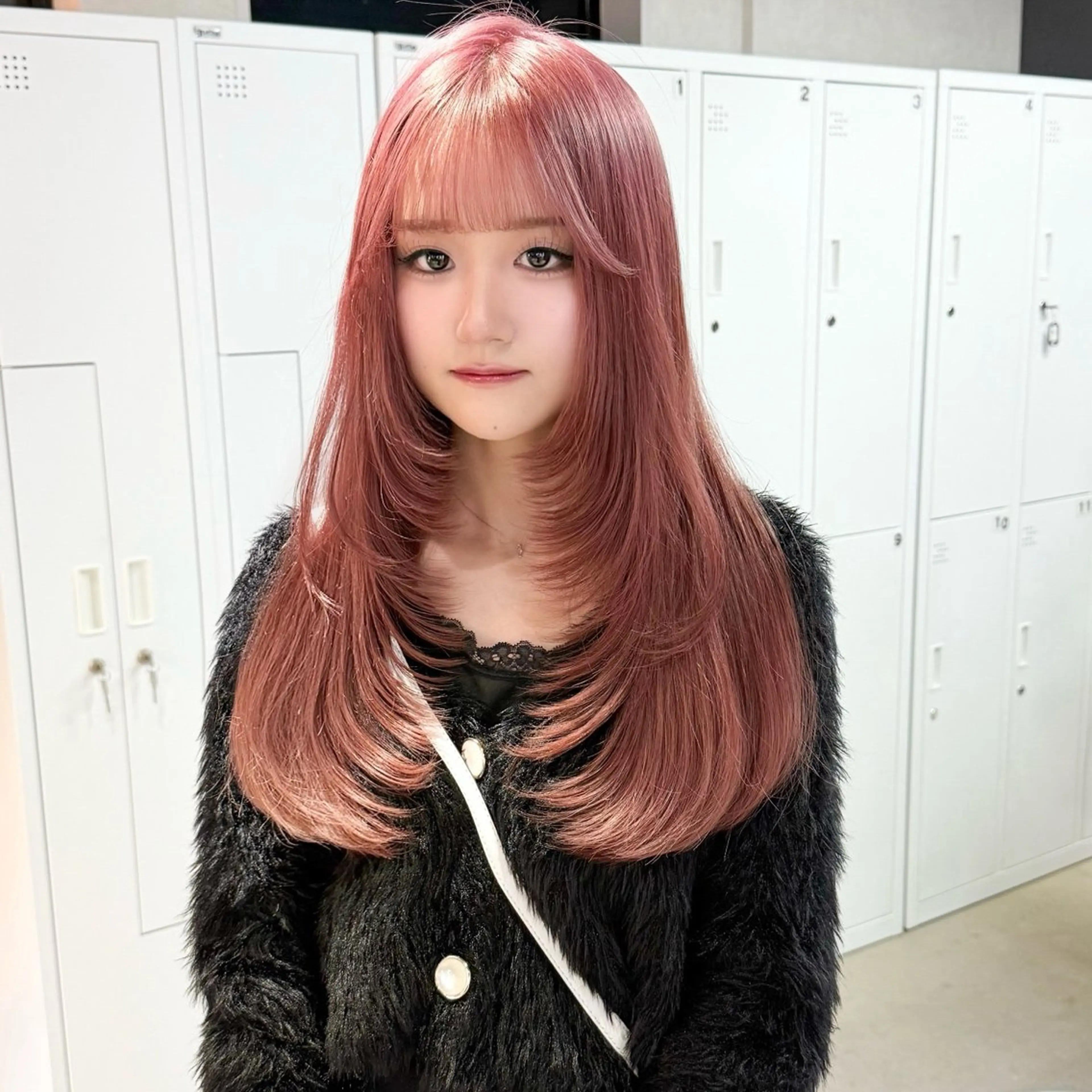 ロング カラー ベージュカラー ピンクカラー ピンクベージュ レイヤーカット ヘアカラー トリートメント 暖色/ミルクティー /レイヤー/マリア♡のヘアスタイル