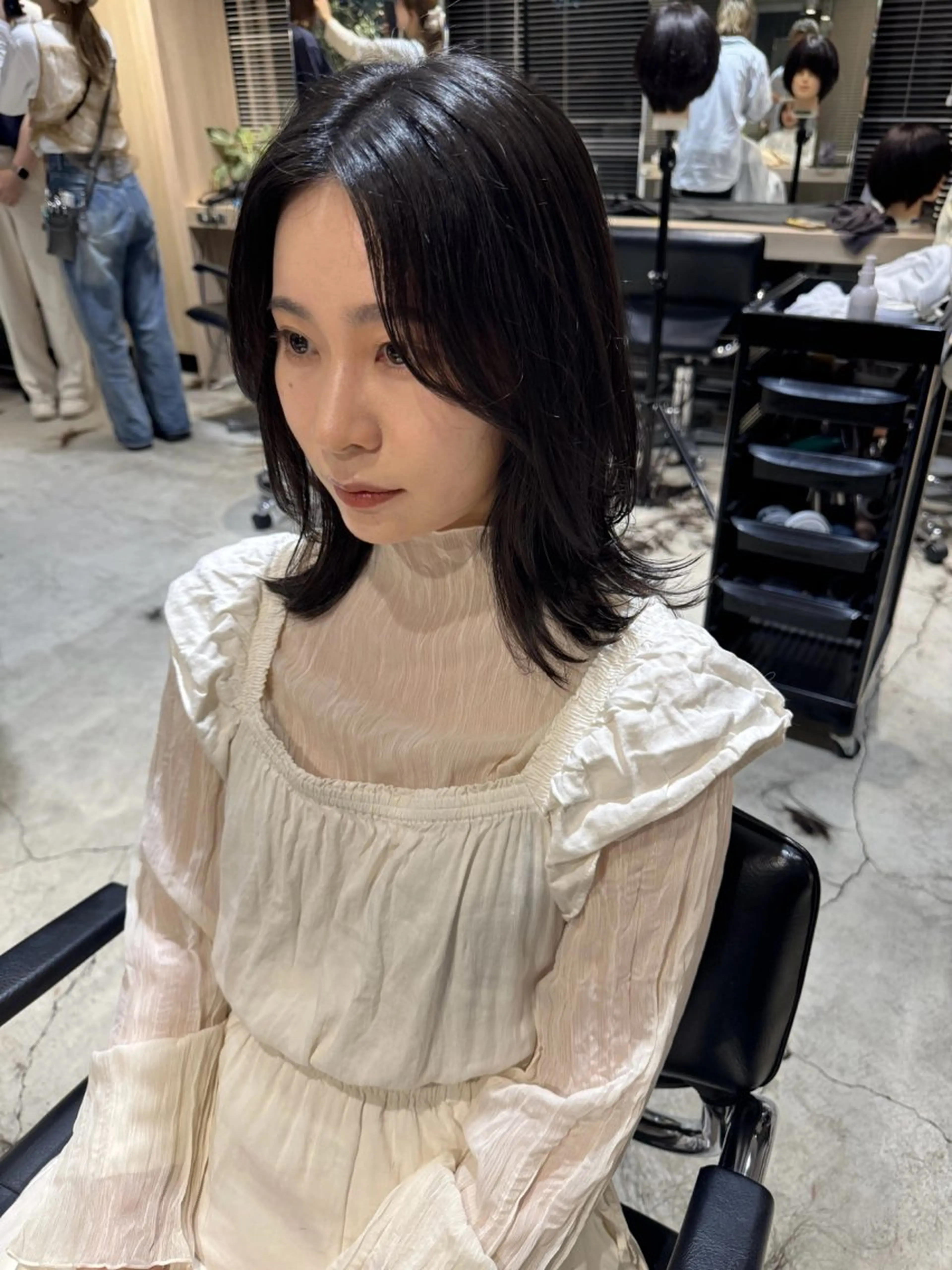 ミディアム 頭皮につけないカラー /白髪ぼかし/実加永のヘアスタイル