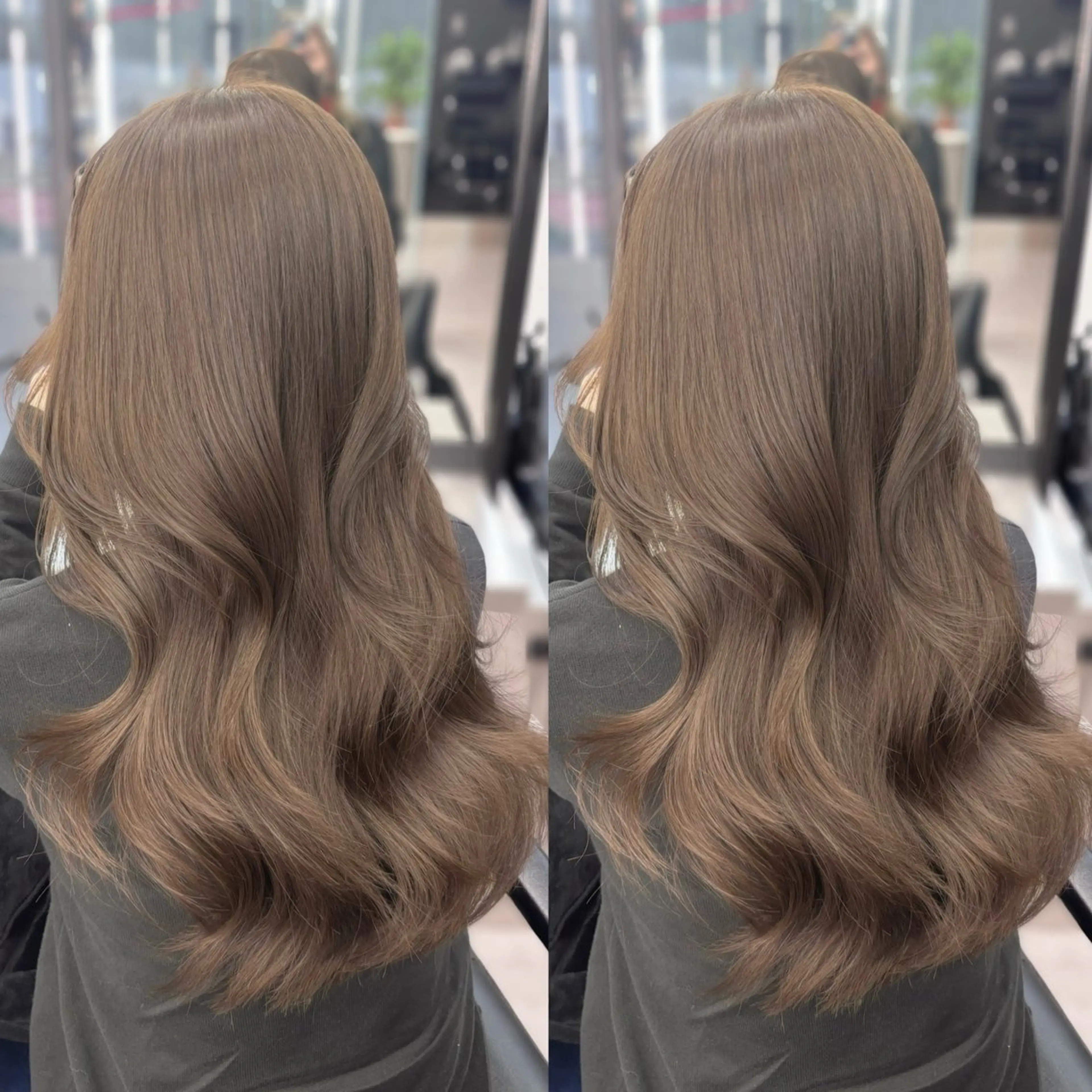 ロング カラー カット ヘアカラー トリートメント 心斎橋/ブリーチなし 髪質改善/レイヤーのヘアスタイル